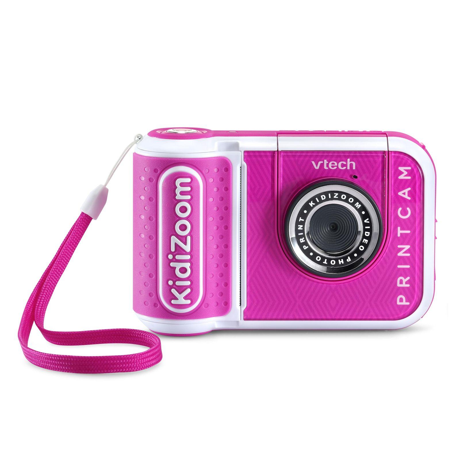 Vtech KidiZoom Print Cam roosa – Koheselt trükkiv lastekaamera selfi- ja videofunktsiooniga, efektide, mängude ja muuga lastele vanuses 4-12 – pakend ja tarvikud