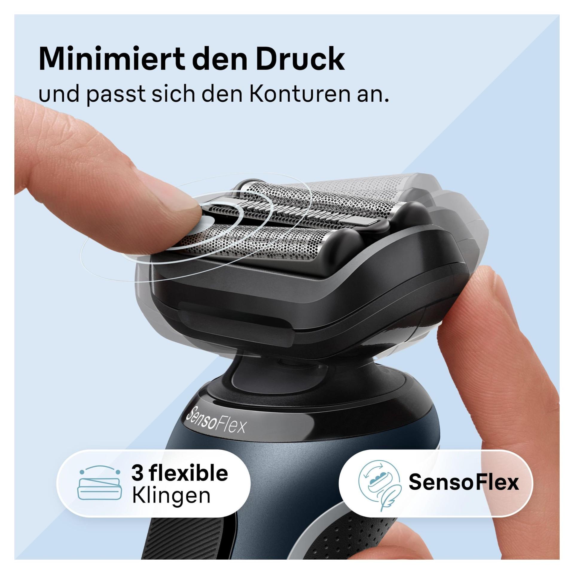 Braun Series 6 elektriline pardel EasyClick kinnitusega, SensoFlex meeste raseerija, täpsustrimmer, märg- ja kuivkasutus, kingitus meestele, valmistatud Saksamaal, 61-N1200s, hall – pakend ja tarvikud