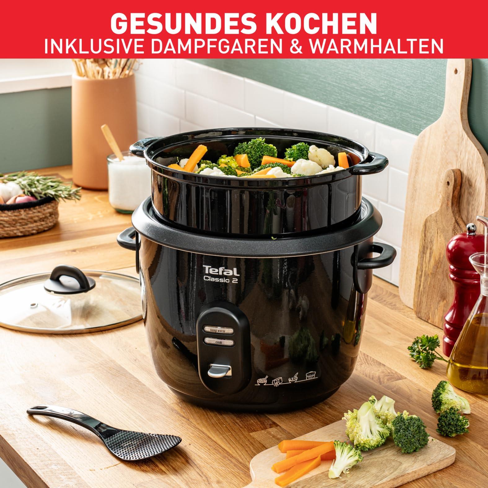 Tefal New Classic riisikeetja RK1038 | automaatsed programmid | soojashoidmise funktsioon | 5L maht | aurutamisfunktsioon | must-metallik – pilt 6
