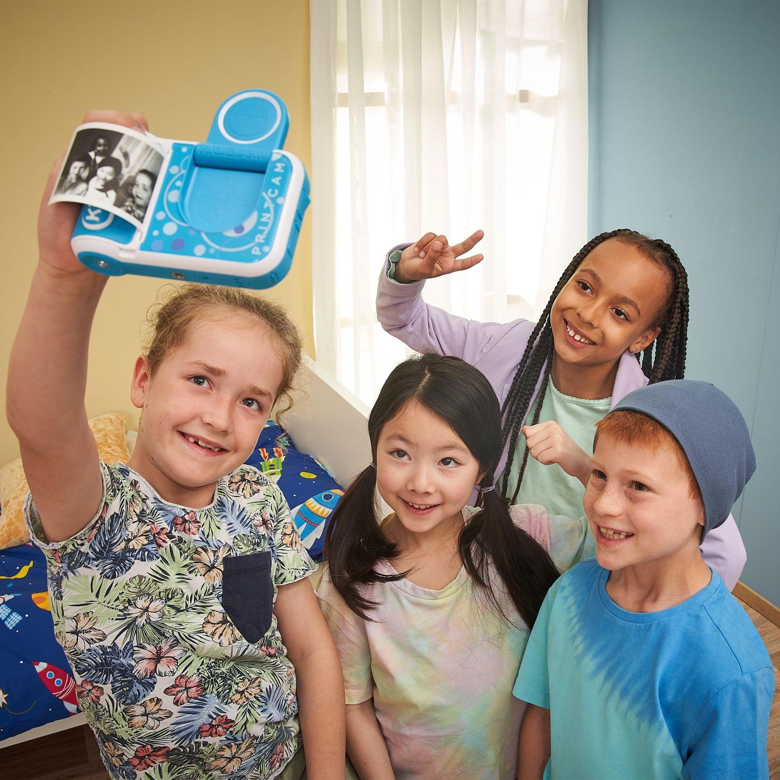 VTech KidiZoom Print Cam sinine – koheselt printiv lastekaamera, selfie- ja videofunktsioon, efektid, mängud, ideaalne lastele vanuses 4-12 aastat – lisavaade