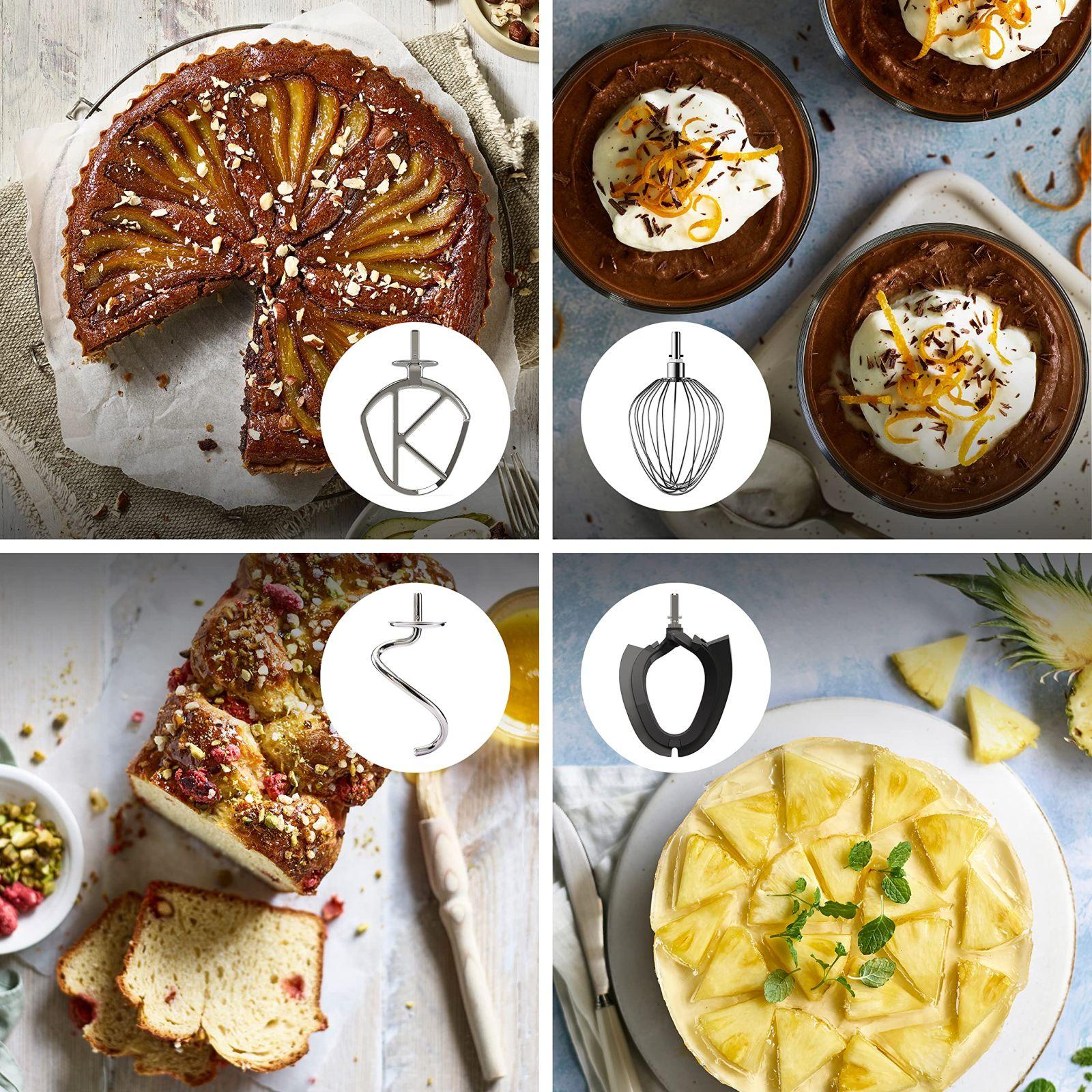 Kenwood Titanium Chef Patissier XL KWL90.034SI – Köögikombain integreeritud kaaluga & 7L kausiga soojendusfunktsiooniga, 1400 W, 4-osaline kondiitristi komplekt, hõbedane – lisavaade