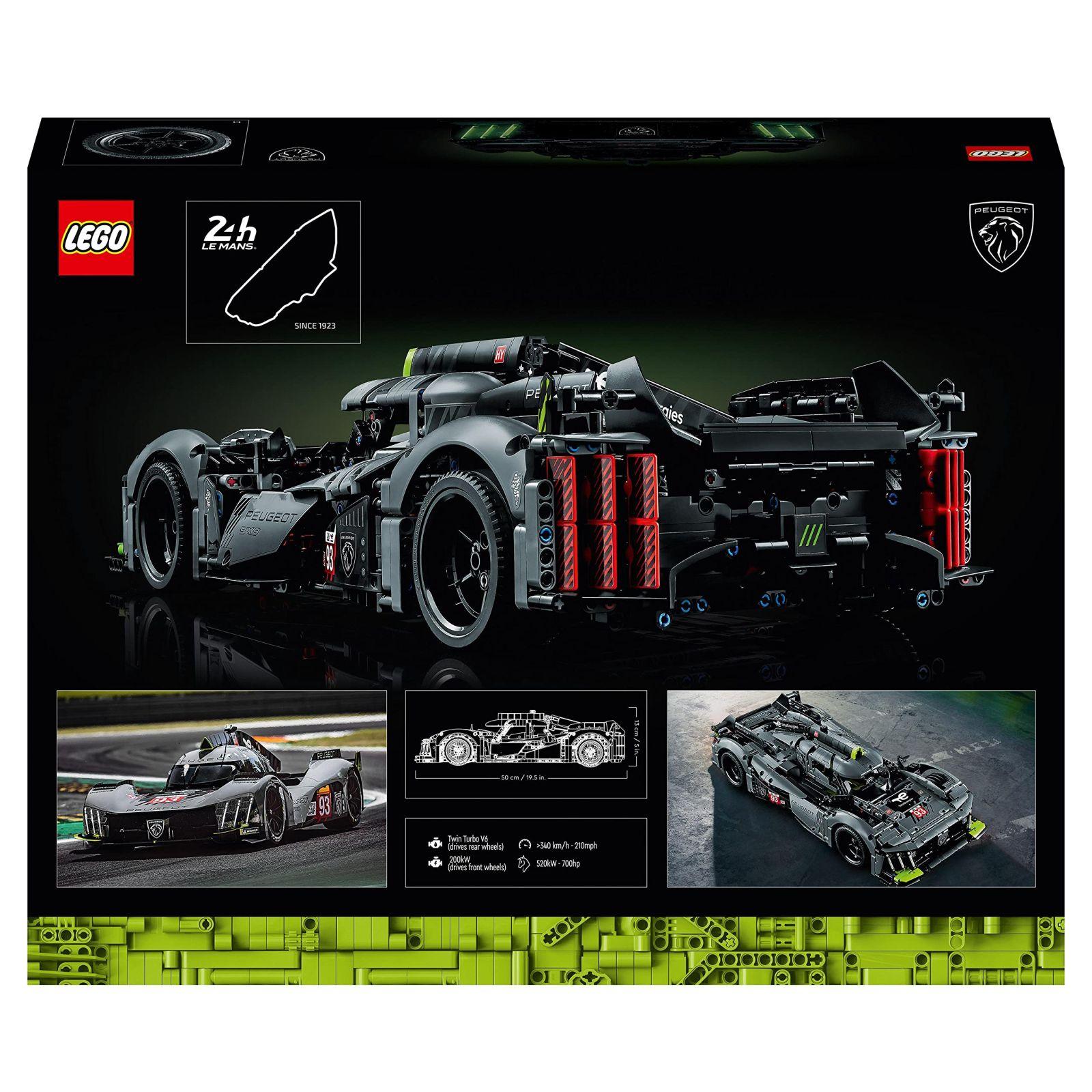 LEGO 42156 Technic Peugeot 9X8 24H Le Mans hübriid-hüperauto, legendaarne võidusõiduauto, mudelauto ehituskomplekt täiskasvanutele, mõõtkava 1:10, motospordi autokollektsioon kogenud ehitajatele – pilt 9