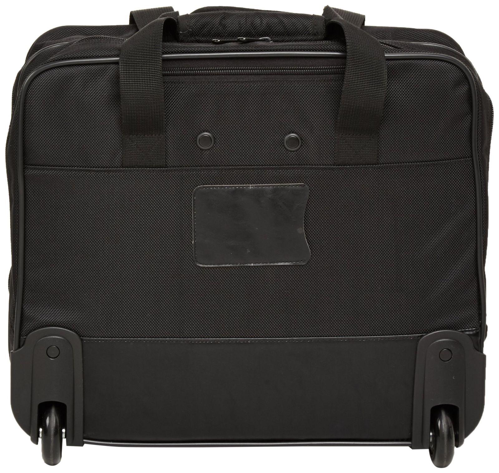 Amazon Basics – Sülearvuti-troll, kiiresti veerevate rataste ja kergesti ligipääsetava esitaskuga – sobib kuni 15,6-tollistele (39,6 cm) sülearvutitele, must – kasutusnäide