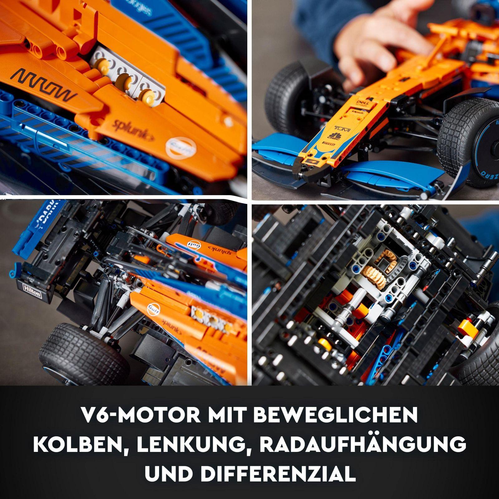 LEGO Technic McLaren Vormel 1 Võidusõiduauto, Komplekt Täiskasvanutele, 1 434-osaline F1-Motospordi Mudelikomplekt, Kingitus Meestele, Naistele, Kollektsionääridele ja Kodu Dekoratsiooniks 42141 – kasutusnäide