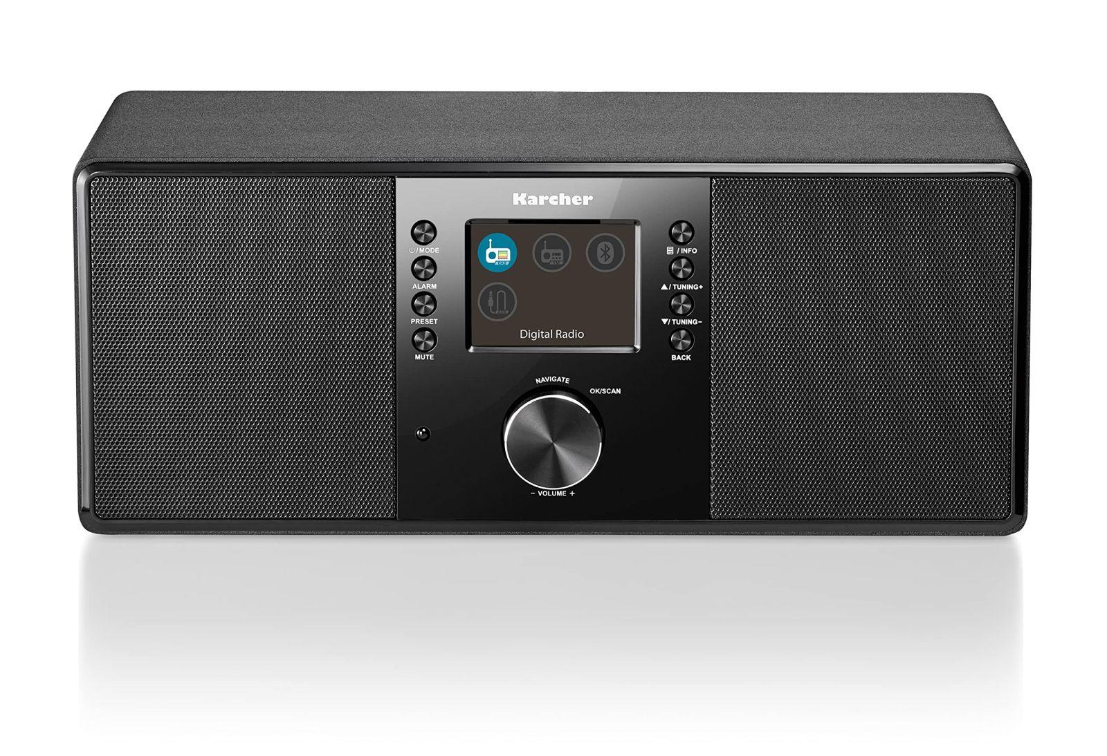 Karcher DAB 5000+ Digitaalraadio (DAB+ / FM-RDS, Bluetooth, AUX-IN, äratuskell kahe äratusega) Must – detailne vaade