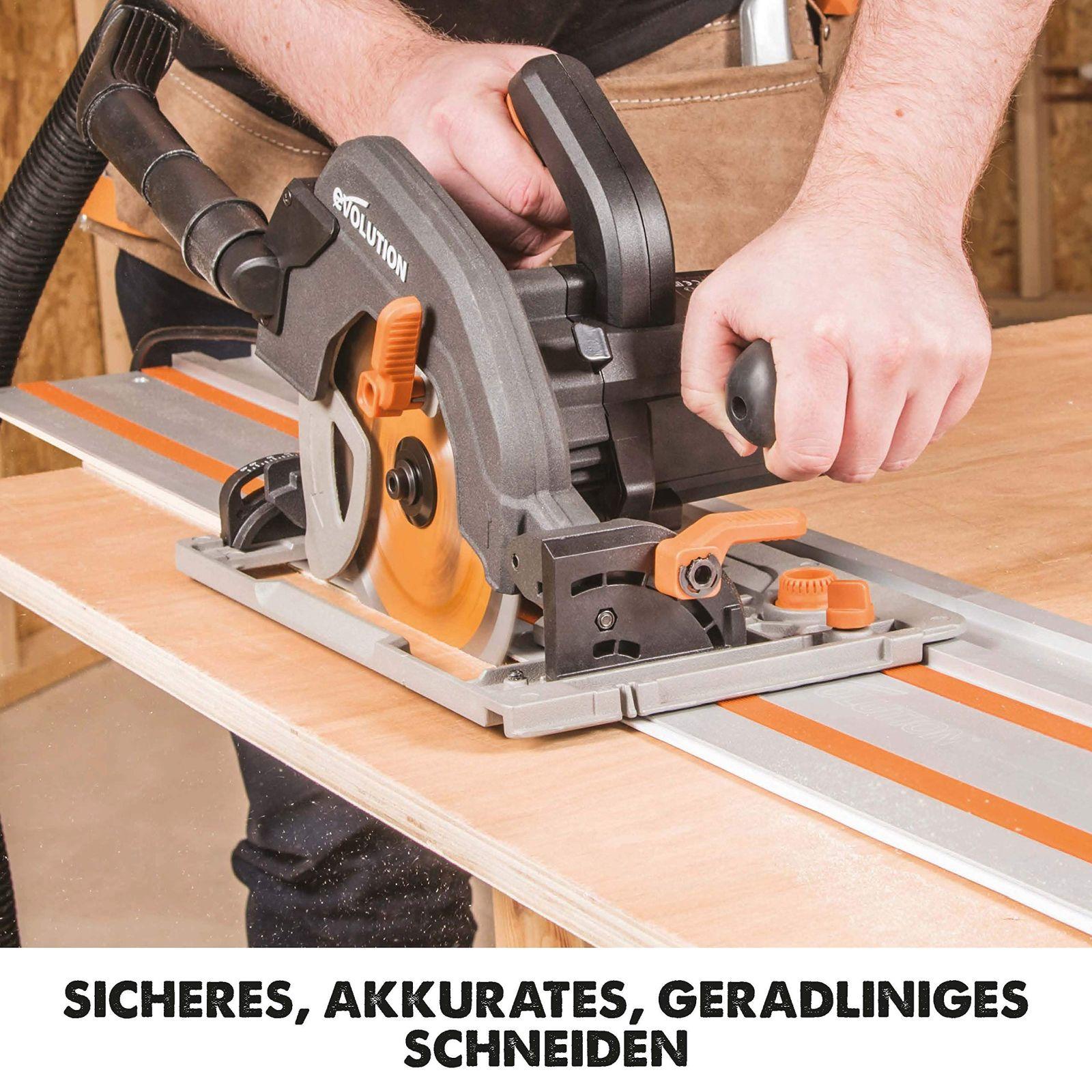Evolution ST1400 juhtsiin ketassaele, universaalne sobivus – ühilduv Festool, Titan, Makita, Bosch, Erbauer, Metabo ja Scheppach saagidega, 1400 mm – detailne vaade