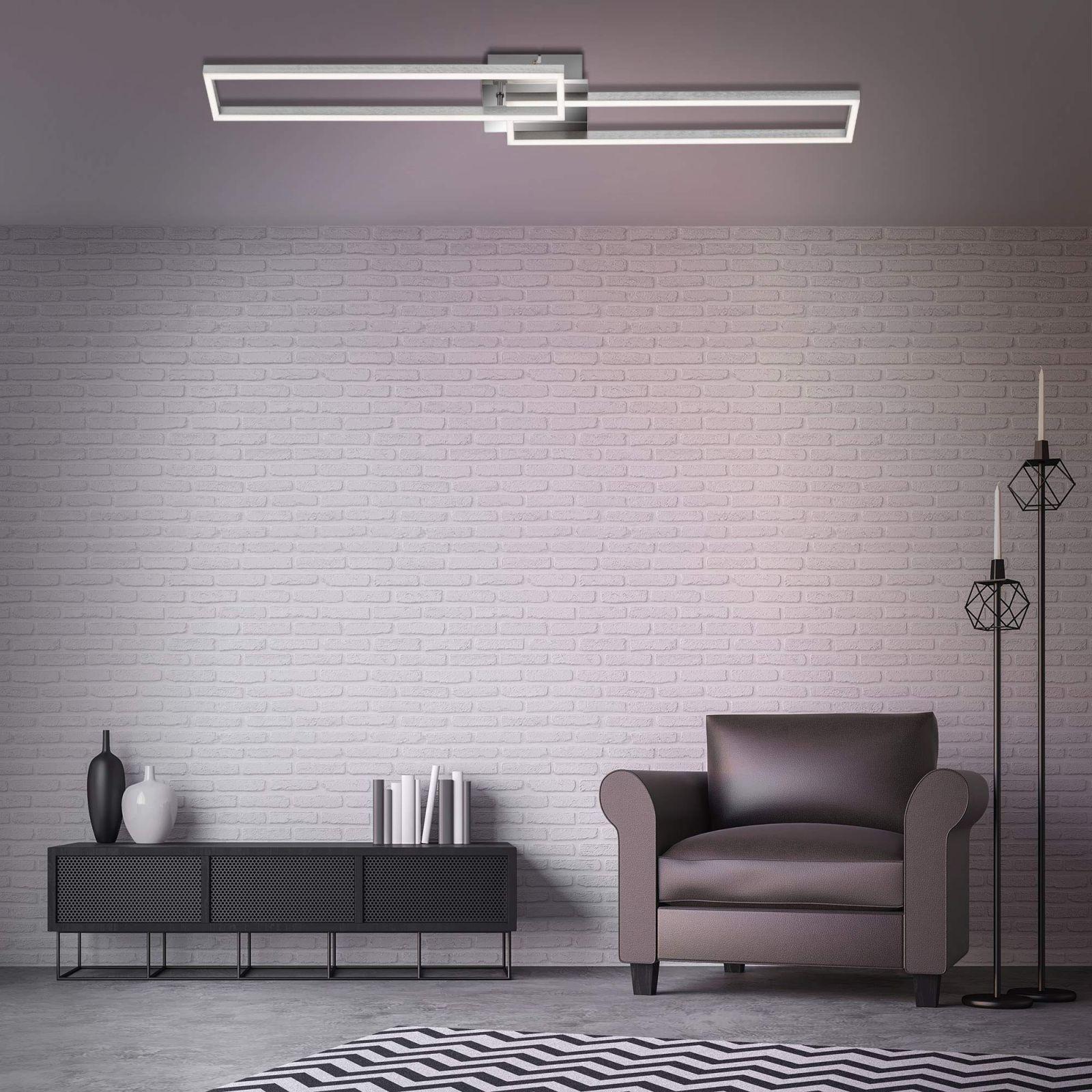 BRILONER – LED laelamp kaugjuhtimispuldiga, dimmerdatav, reguleeritav soojast valgest neutraalse valgeni, LED lamp, laevalgusti, elutoalamp, magamistoalamp, köögilamp, 110×24,8×7,8 cm, kroom-alumiinium – lisavaade