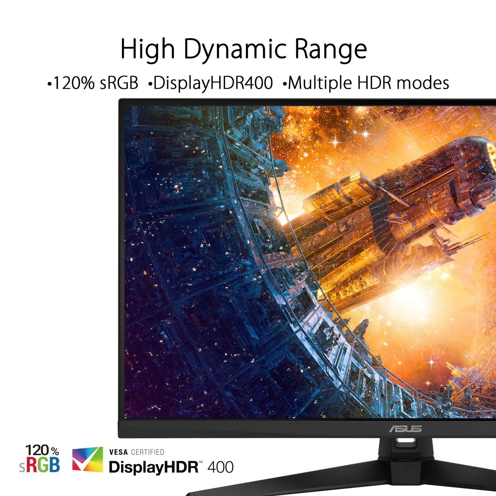 ASUS TUF Gaming VG32UQA1A – 31,5-tolline 4K UHD monitor – 160 Hz, 1 ms MPRT, FreeSync Premium, GameFast Input, DisplayHDR 400 – VA-paneel, 16:9, 3840×2160, DP 1.4 DSC, HDMI 2.1, USB, ergonoomiline, kõlarid – kasutusnäide