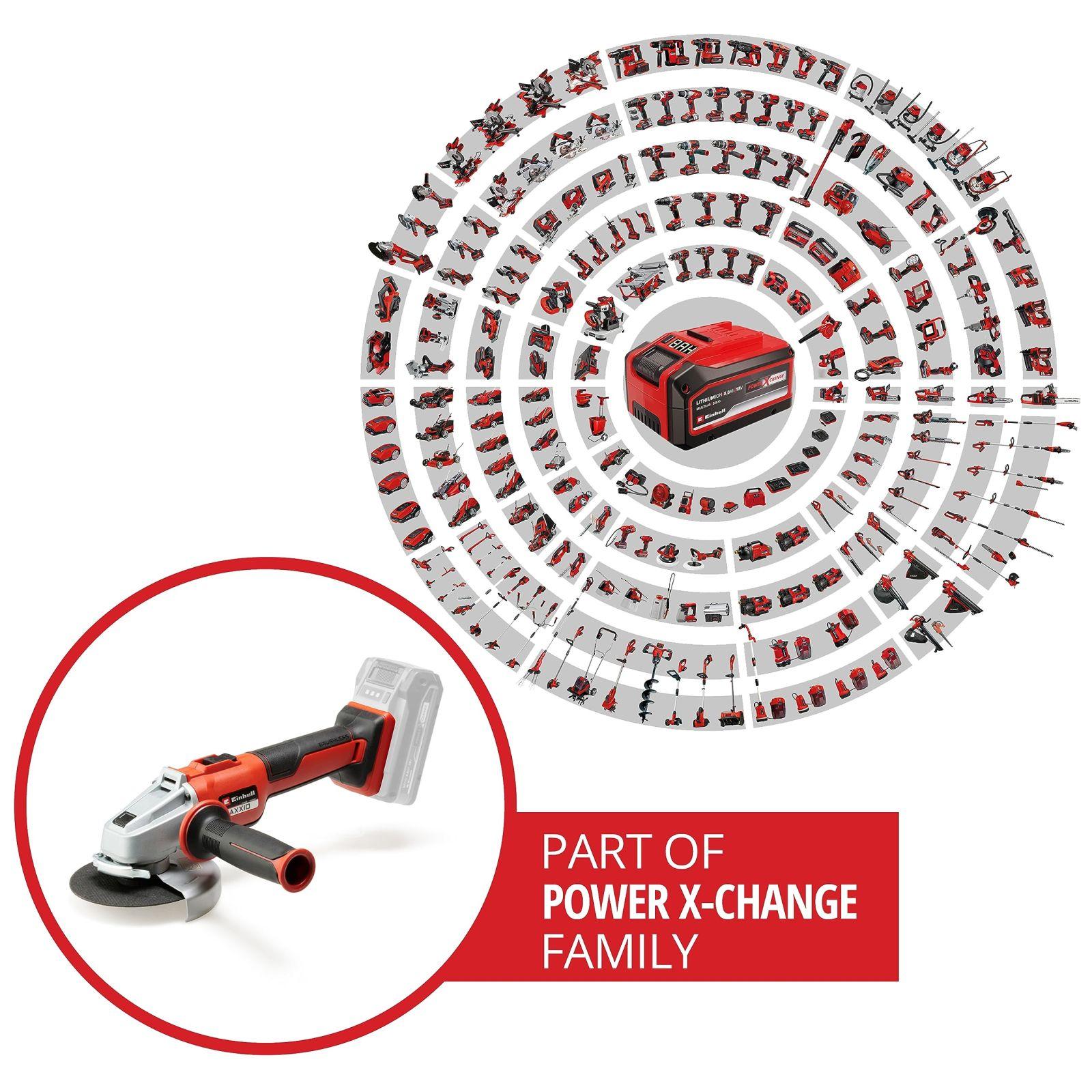 Einhell Professional akuga nurklihvija AXXIO 18/125 Q Li-Solo Power X-Change (18 V