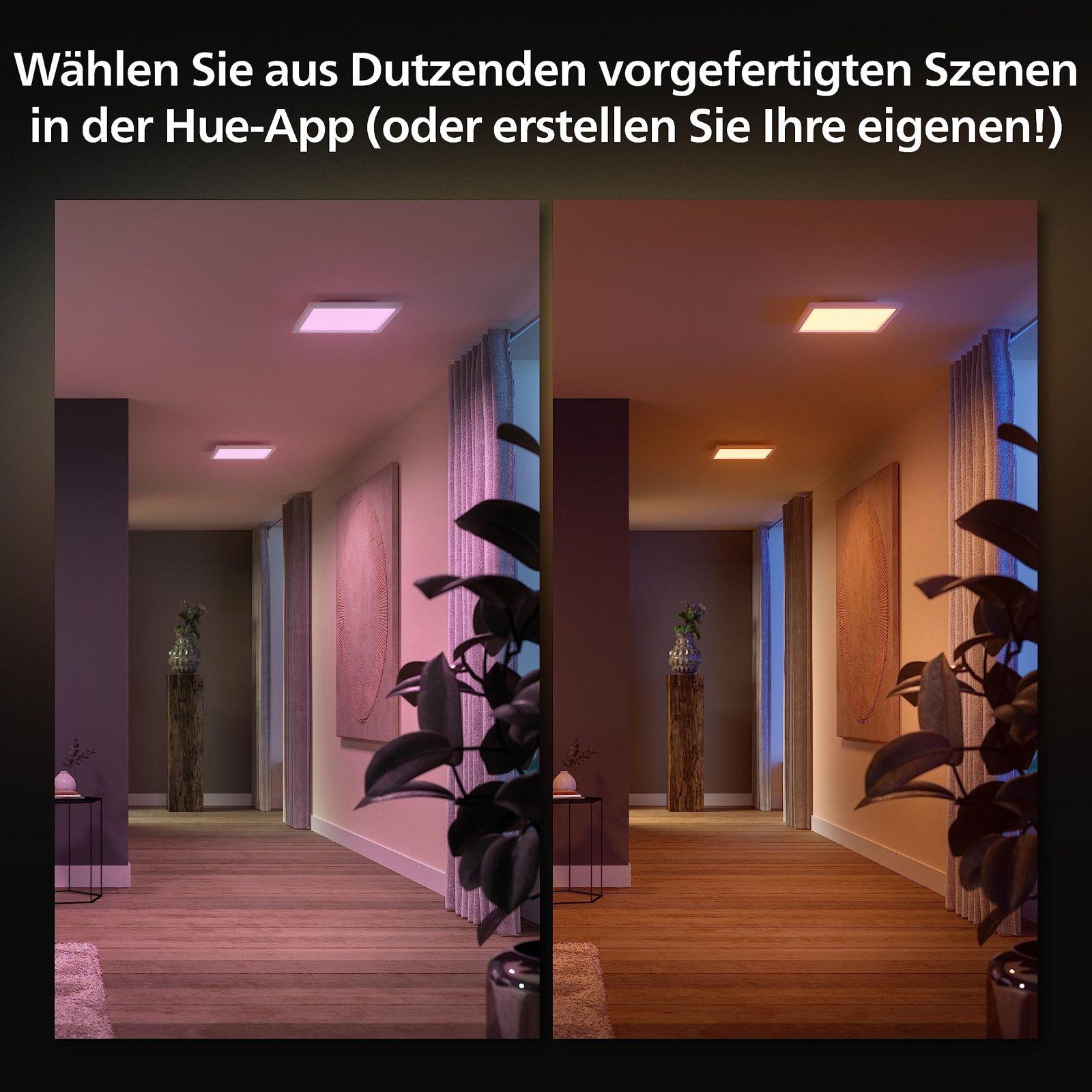Philips Hue White & Color Ambiance Surimu paneel, 30×30 cm, hämardatav, kuni 16 miljonit värvi, juhitav rakenduse kaudu, ühilduv Amazon Alexa (Echo, Echo Dot) süsteemiga – lisavaade