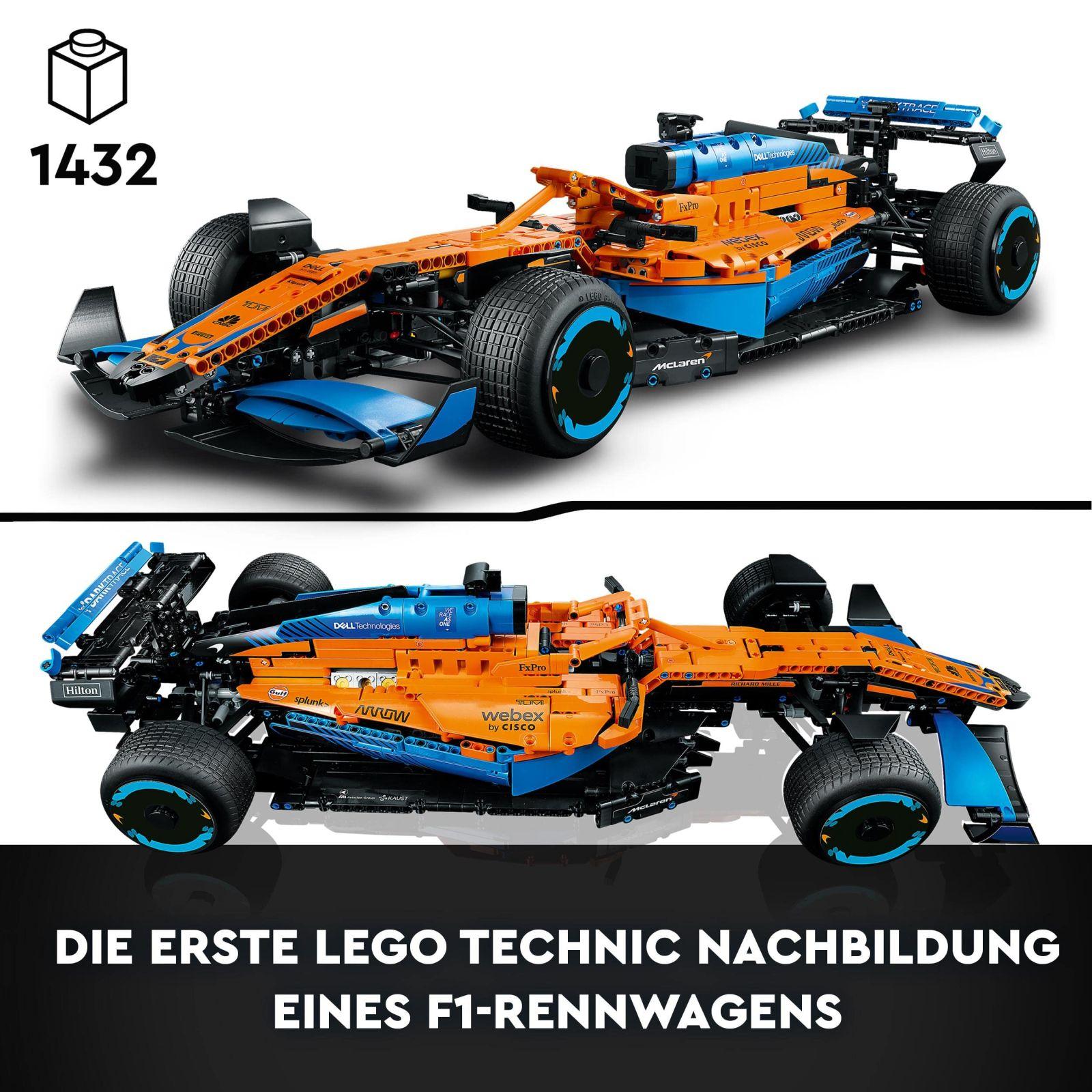 LEGO Technic McLaren Vormel 1 Võidusõiduauto, Komplekt Täiskasvanutele, 1 434-osaline F1-Motospordi Mudelikomplekt, Kingitus Meestele, Naistele, Kollektsionääridele ja Kodu Dekoratsiooniks 42141 – detailne vaade