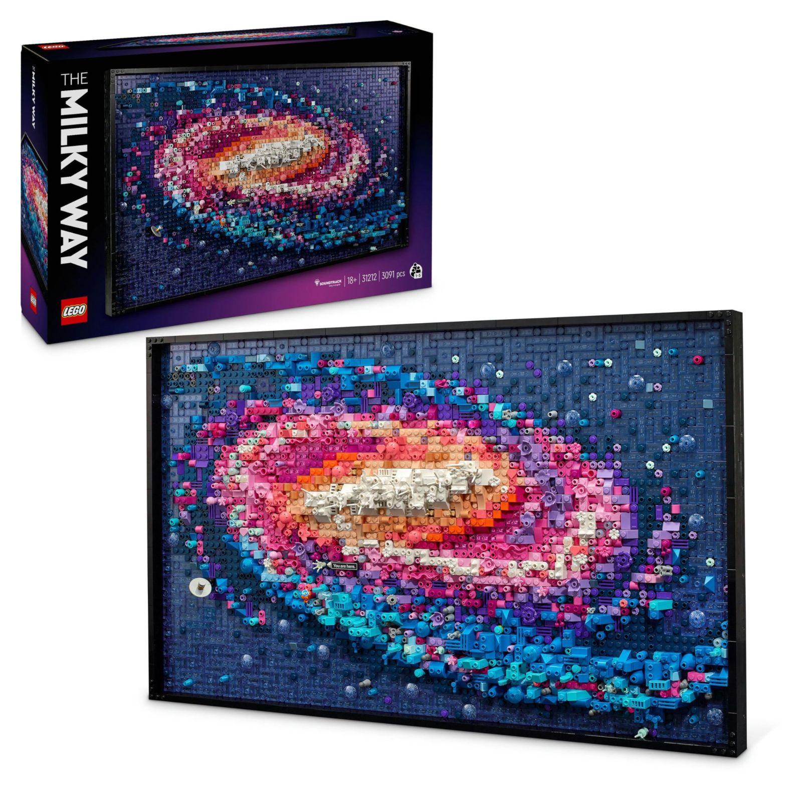 LEGO Art Linnutee Galaktika, Seinakaunistus, Kingitus Kosmose- ja Astronoomiafännidele, Ehituskomplekt Täiskasvanutele, Loov Tegevus, Päikesesüsteem ja Tähistaevas 31212