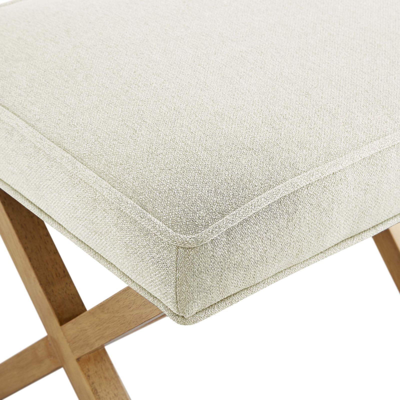 Amazon Basics ristkülikukujuline modernne polsterdatud jalapink X-disainiga, keskajastu stiil, linane, 45,7T x 50,8B x 45,7H cm, elevandiluu (varem Rivet) – lisavaade