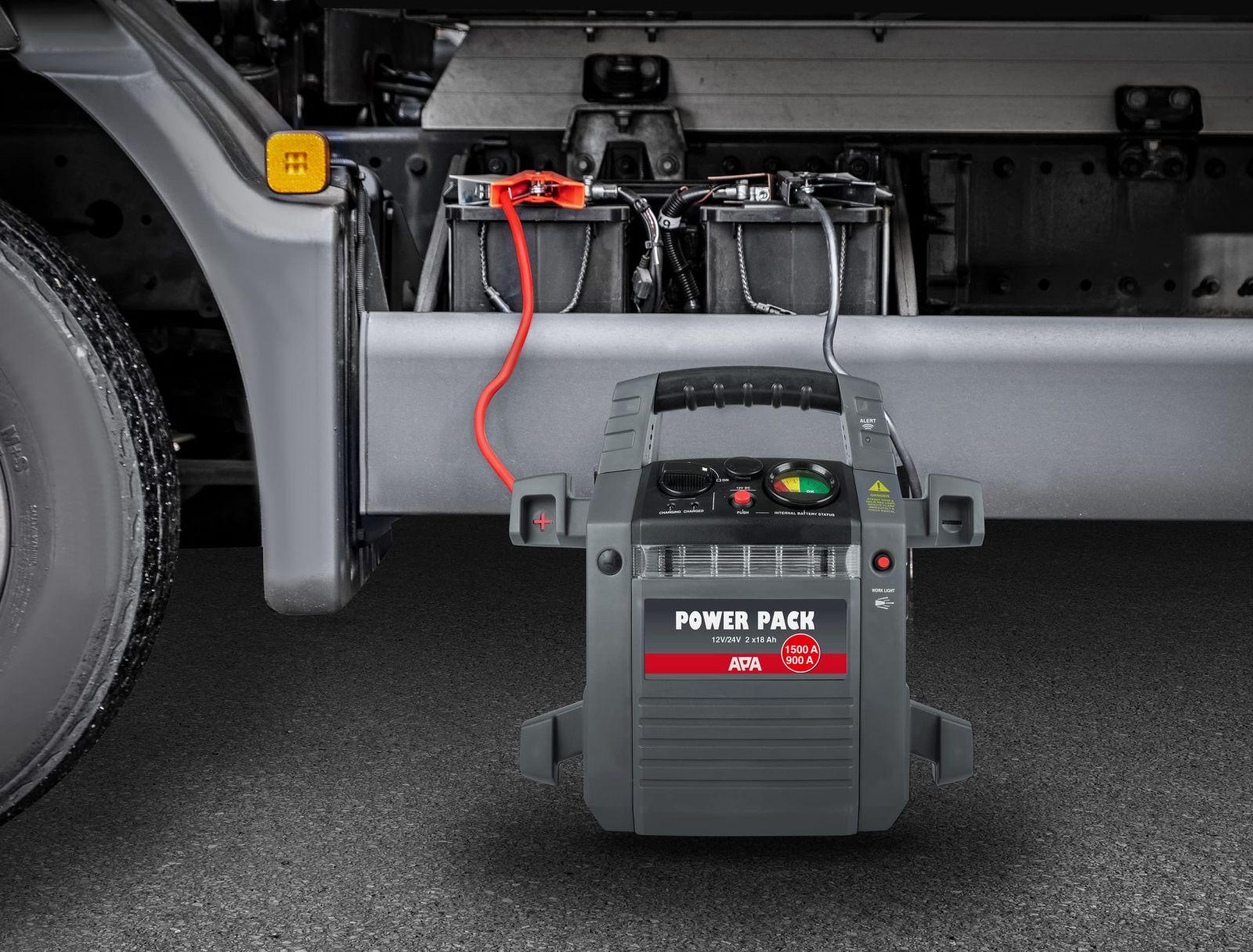 APA 16524 Power Pack 12/24V, Käivitusabi 900A – pakend ja tarvikud