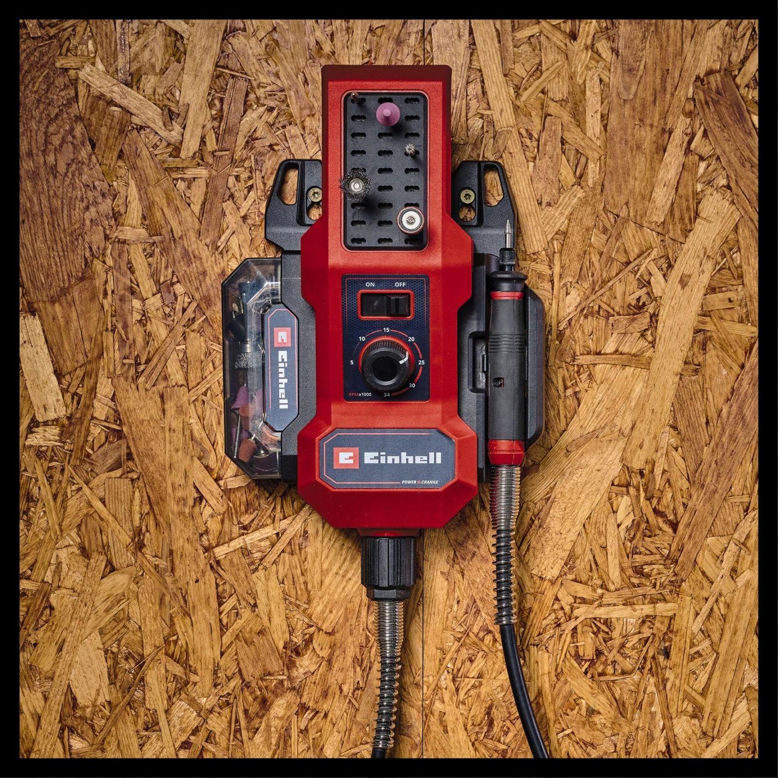 Einhell akuga lihvimis- ja graveerimistööriist TE-MT 18/34 Li Solo Power X-Change (18 V, 92 cm painduv võll, pöörlemiskiiruse reguleerimine, 55-osaline tarvikute komplekt, ilma aku ja laadijata) – pilt 8