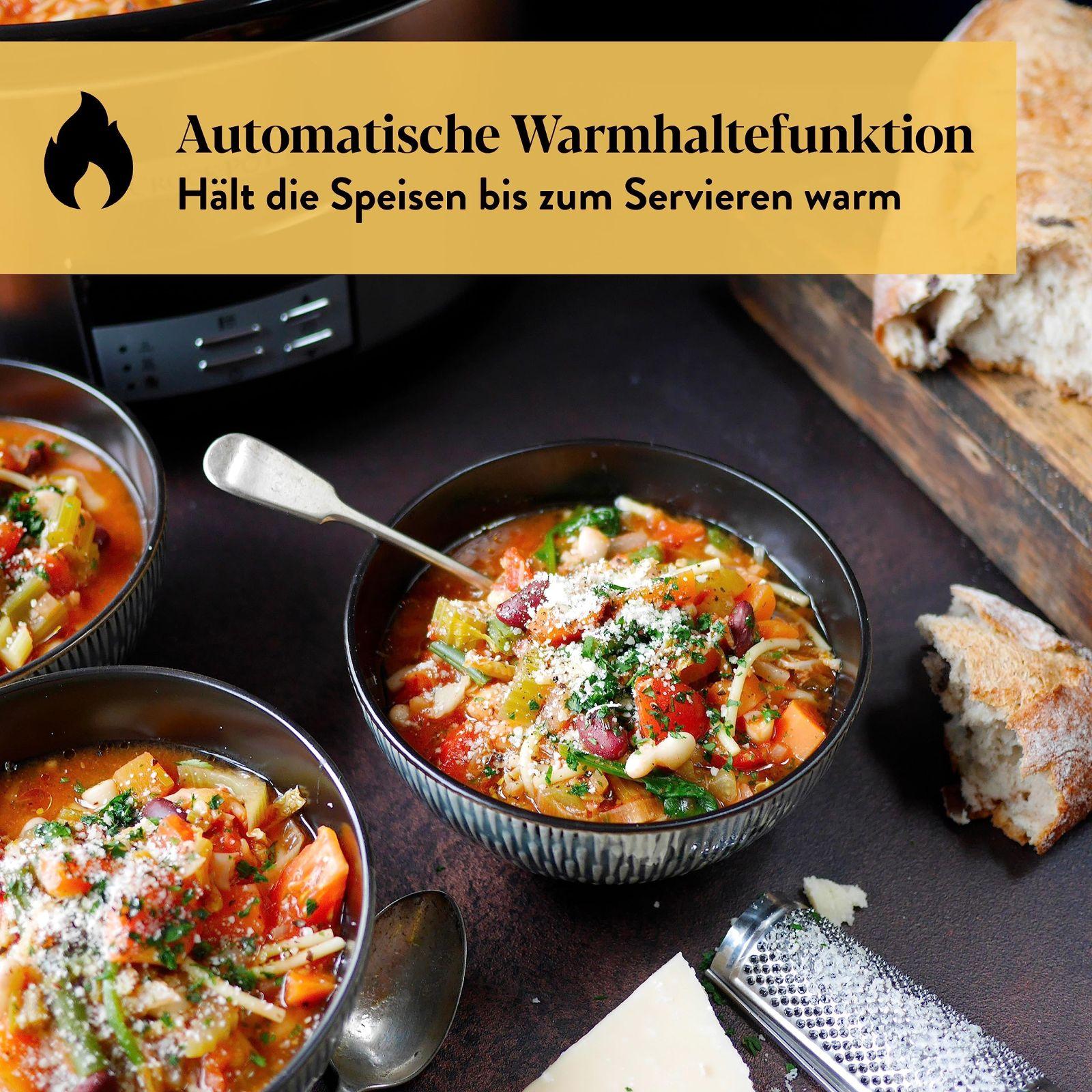 Crock-Pot digitaalne aeglane pliit | reguleeritav küpsetusaeg | 7,5 liitrit (10+ inimest) | roostevaba teras [CSC063X] – lisavaade