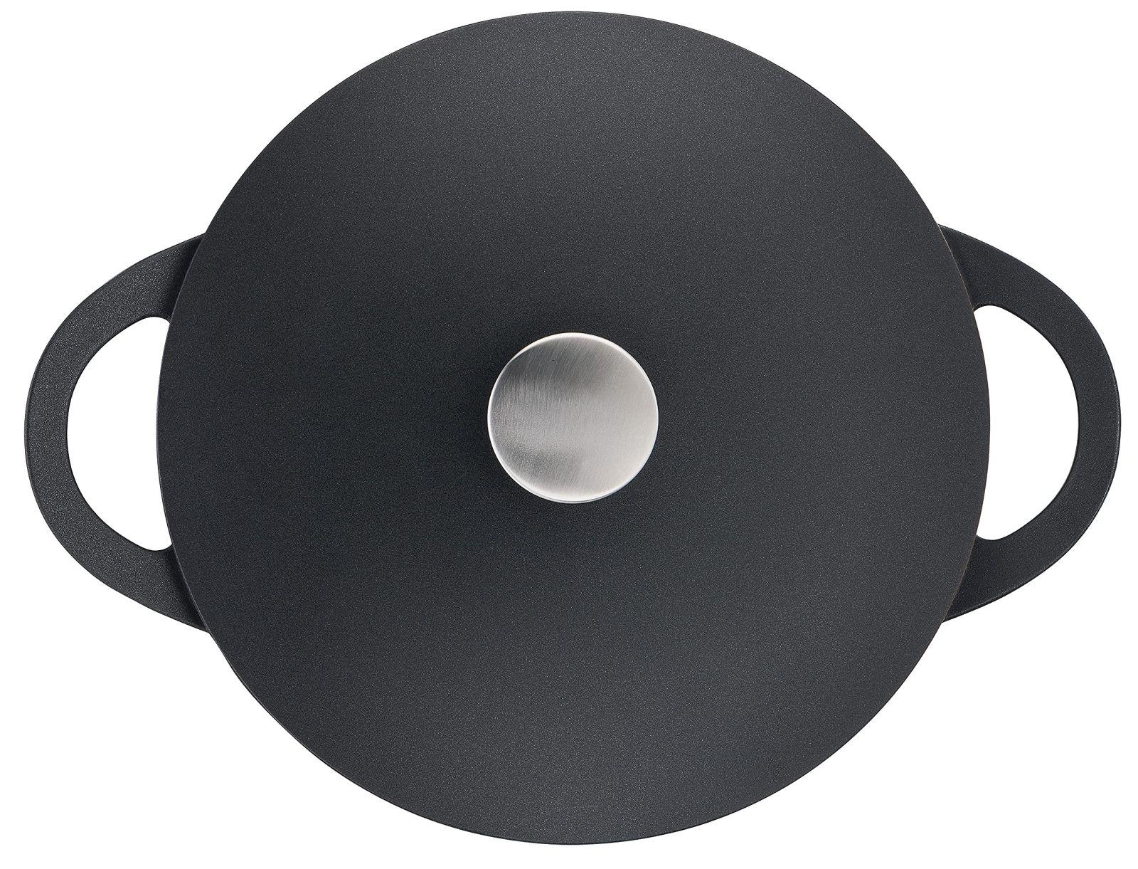 Tefal TRATTORIA E21853 hautamispott | Alumiiniumvalu | Valualumiiniumist kaas | Mittekleepuv kate | Suurepärane soojapidavus | Hautamisroogade jaoks | Silikoonist käepideme kaitsega | Praepott | Induktsioonisobiv | Must, 28 cm – detailne vaade