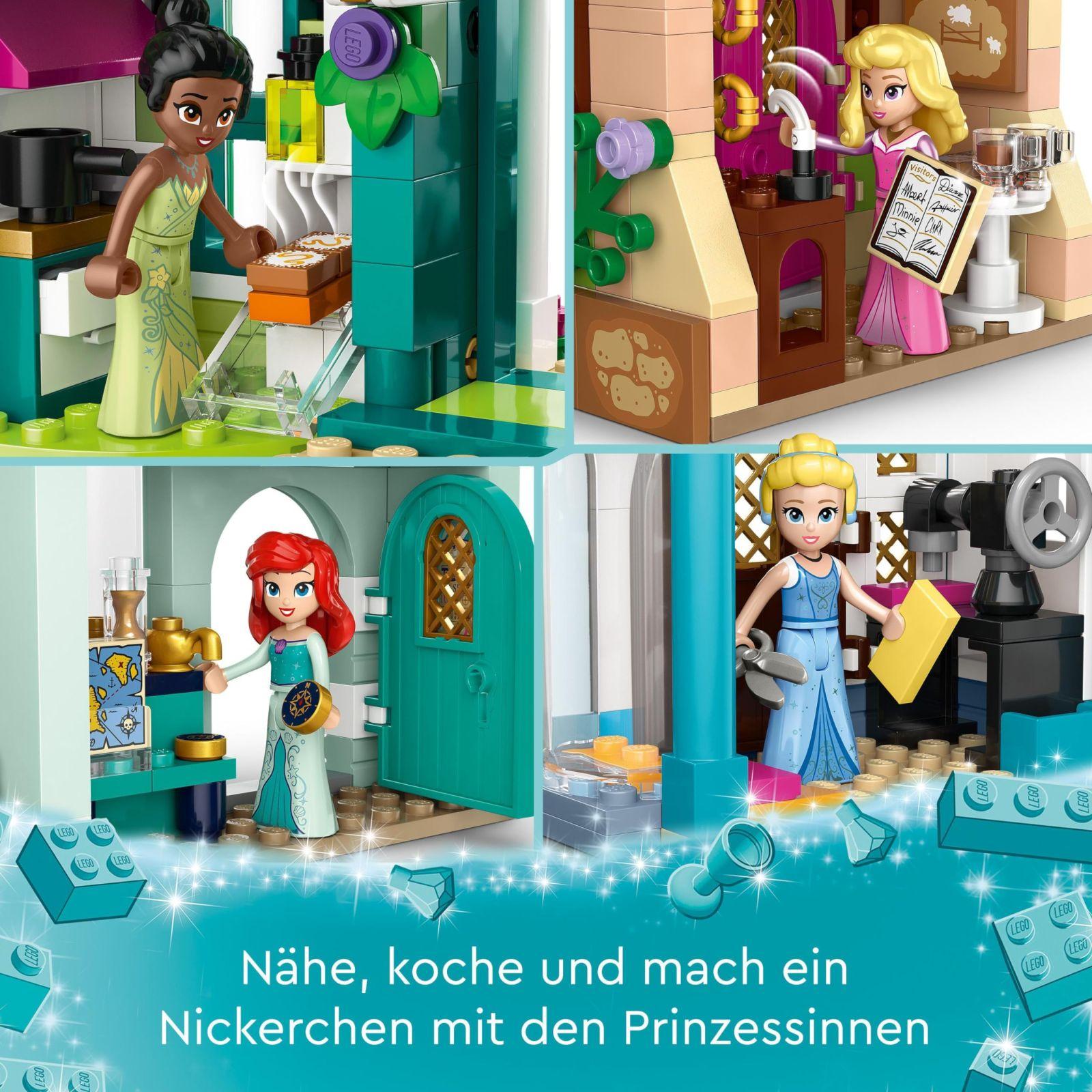 LEGO Disney Printsessid: Printsesside Seiklusturg, Maja-mänguasi 4 nukuga, sealhulgas Tuhkatriinu ja Ariel, mängukomplekt aardekaardiga, kingitus tüdrukutele ja poistele alates 6. eluaastast 43246 – kasutusnäide