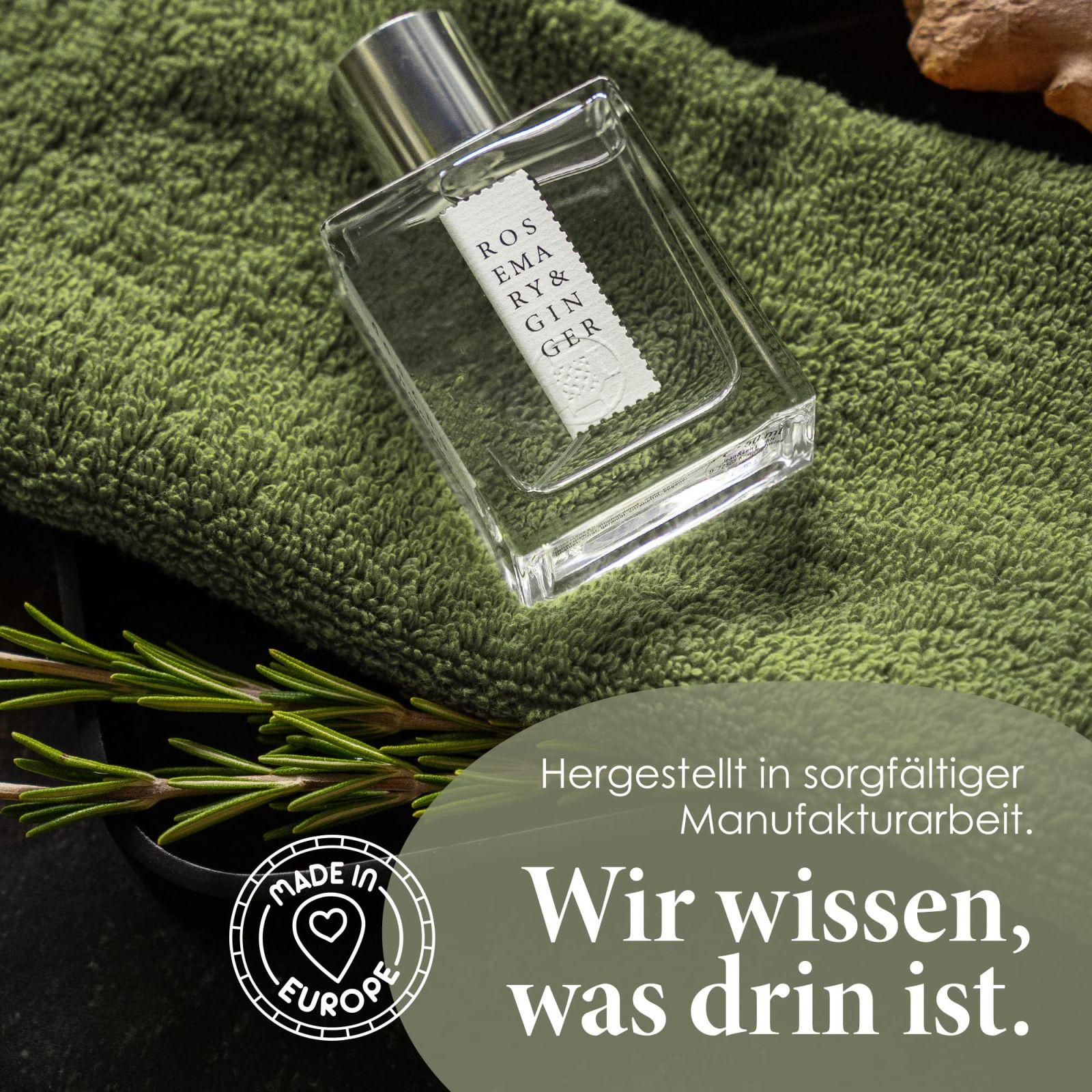 Jean & Len Rosemary & Ginger Eau de Parfum – vürtsikas ja värske rosmariini ja ingveri lõhn, käsitsi valmistatud minimalistlikus klaasflakonis, unisex-parfüüm, 50 ml – pilt 7