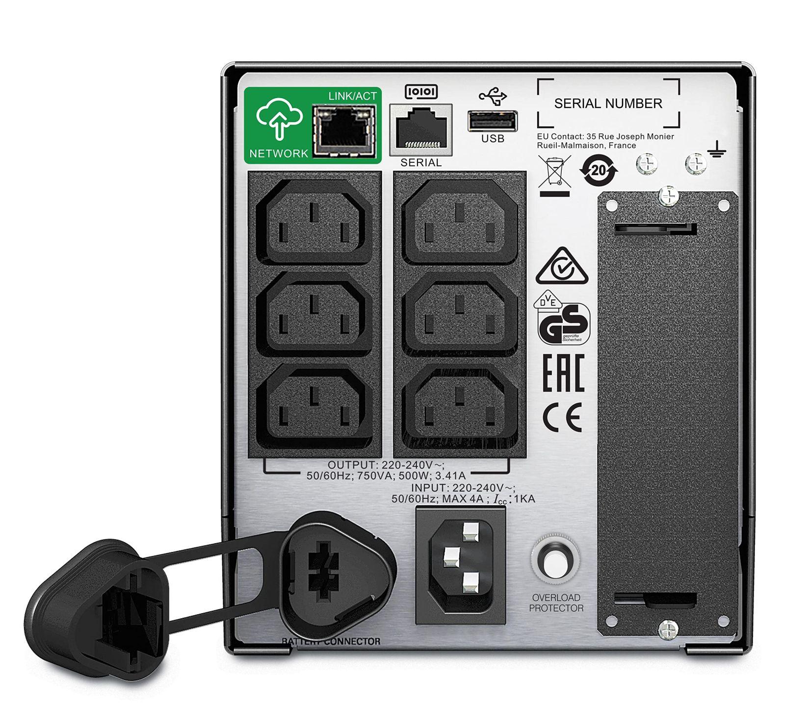 APC Smart-UPS SMT-SmartConnect – SMT750IC – Katkematu toiteallikas 750VA (Pilvepõhine monitooring, 6 IEC-C13 väljundit) – pakend ja tarvikud