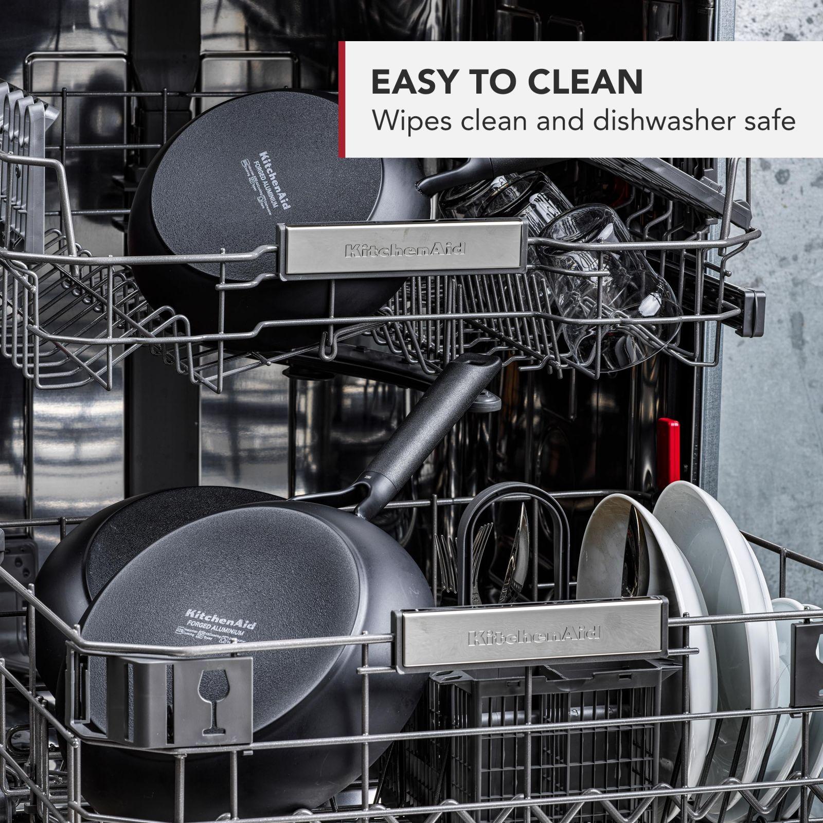 KitchenAid praepannide komplekt (20/24/28 cm) – Induktsioonisobiv, PFAS-vaba keraamiline mittenakkuv kate – Ahju- ja nõudepesumasinakindel – Must – pilt 8