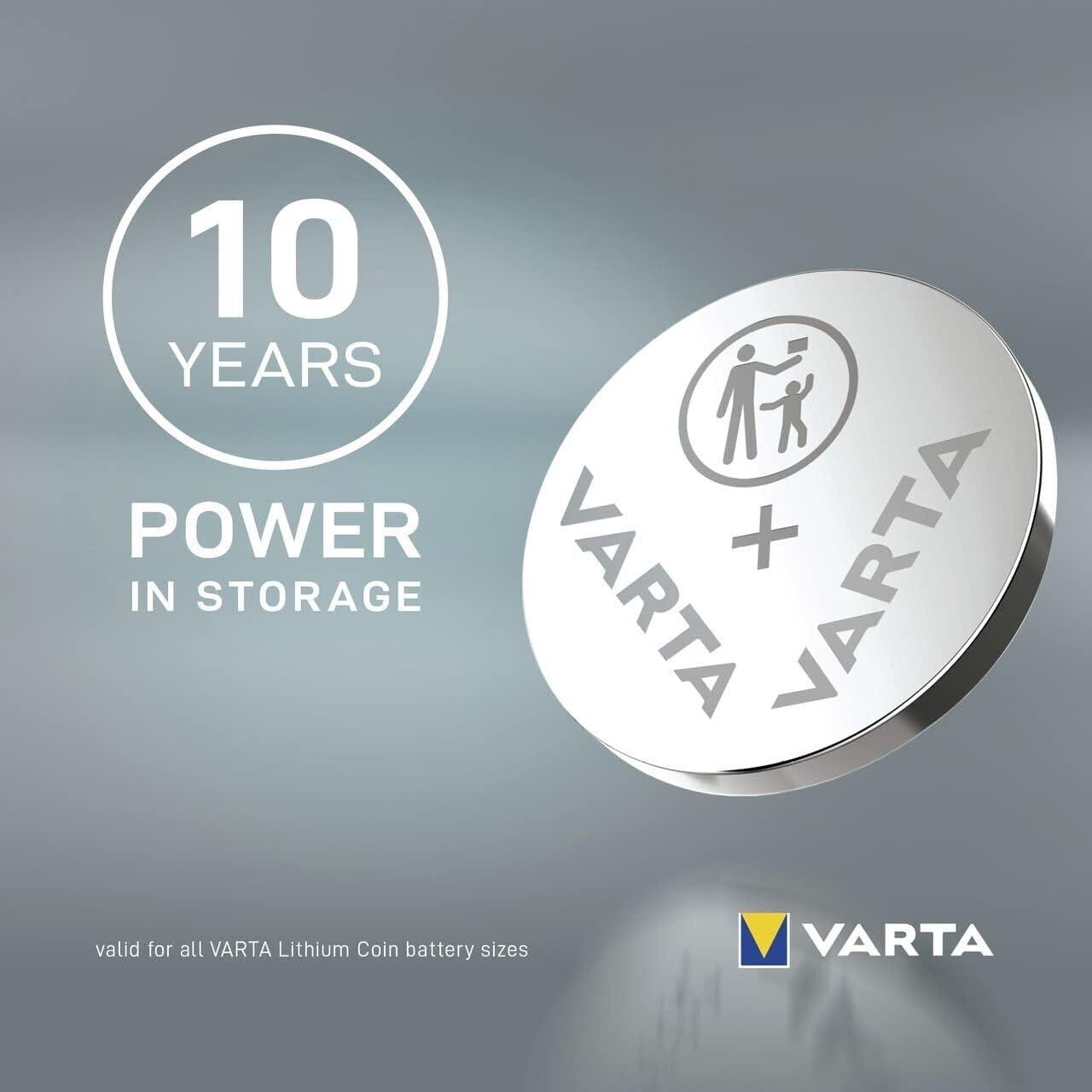 VARTA CR2032 liitium-nööpbatterid 5tk – stabiilne toide – pakend ja tarvikud