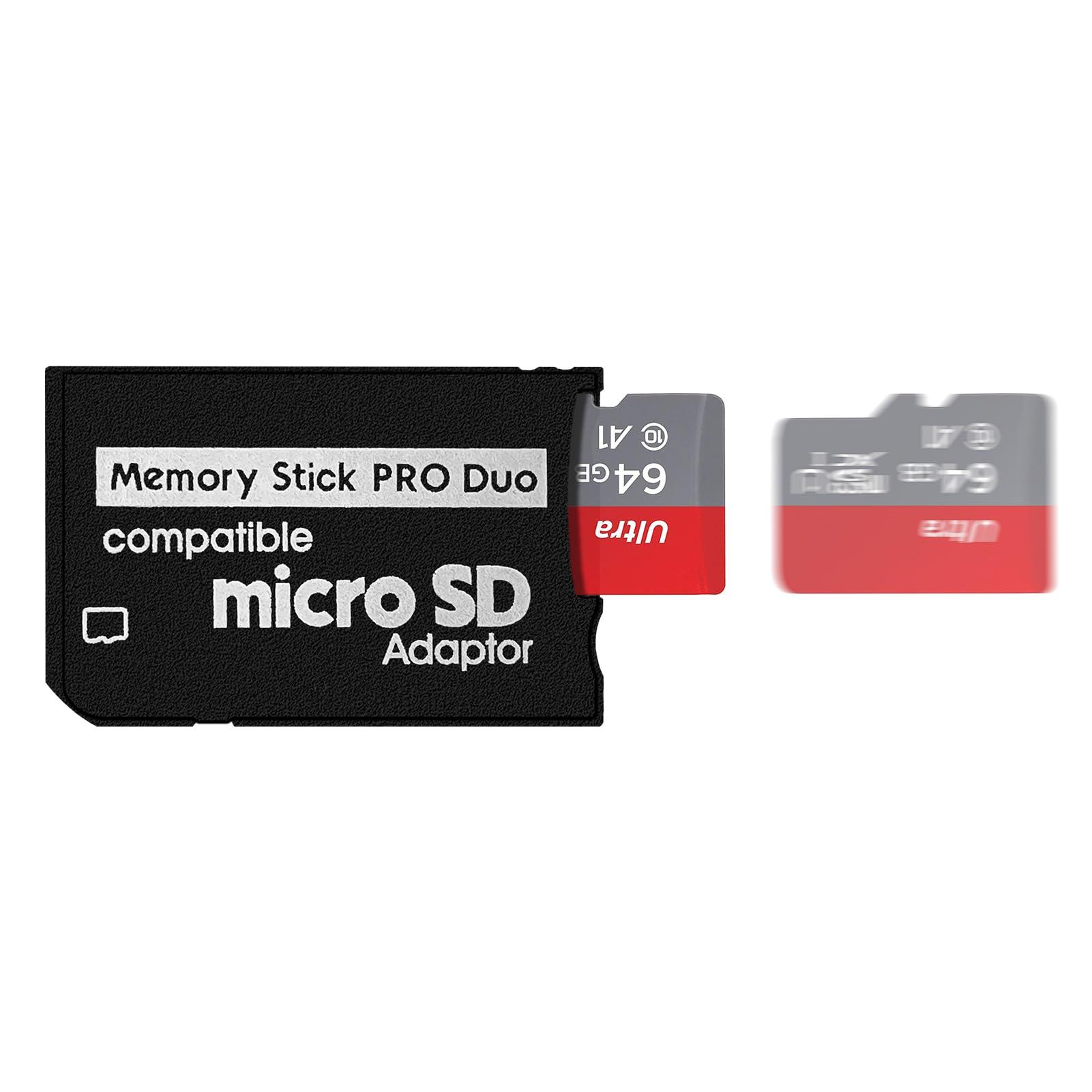 DUEQID mäluadapter Micro-SD kuni Memory Stick Pro Duo — kuni 128 – kasutusnäide