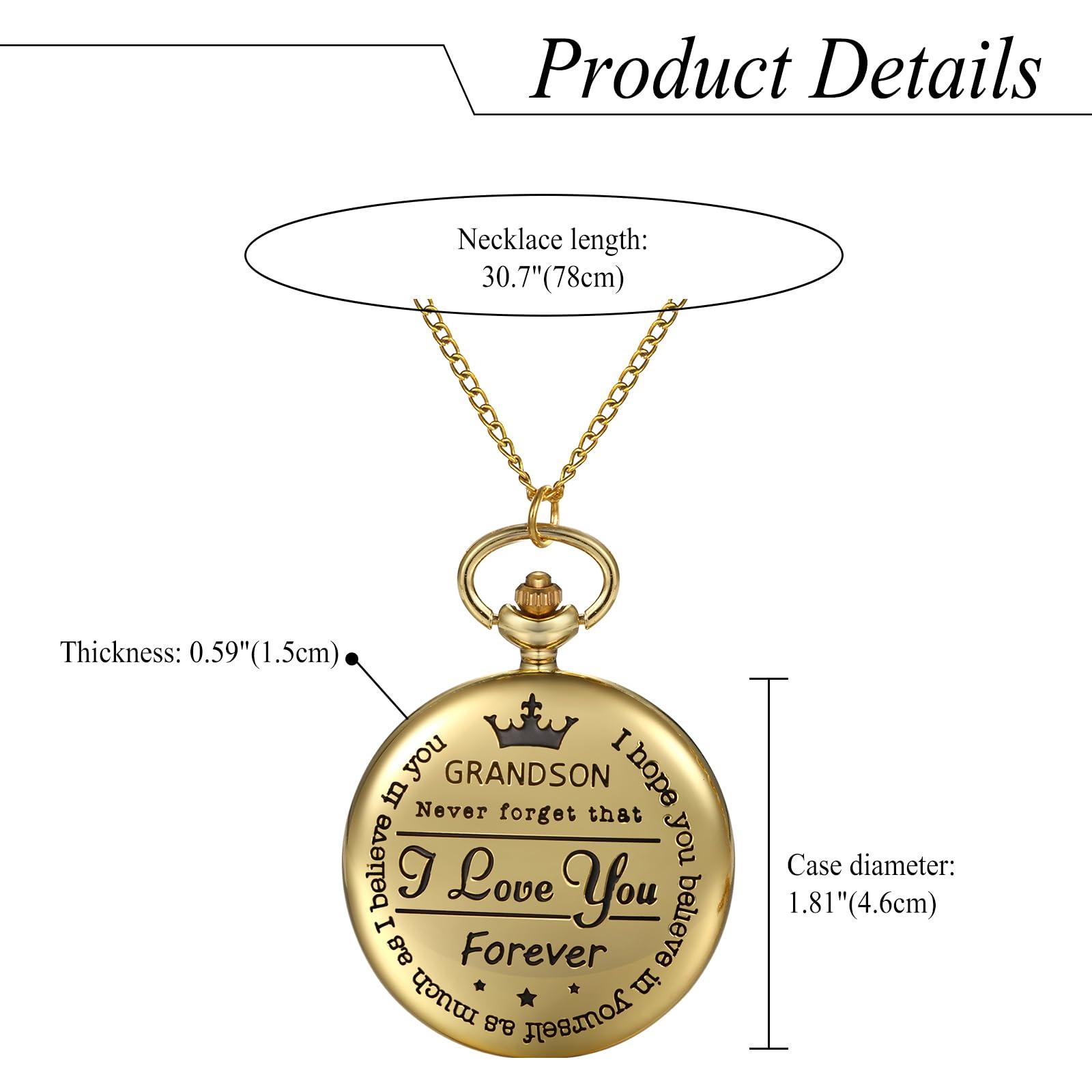 JewelryWe vintage kuldne taskukell-kaelakee isikupärase – pakend ja tarvikud