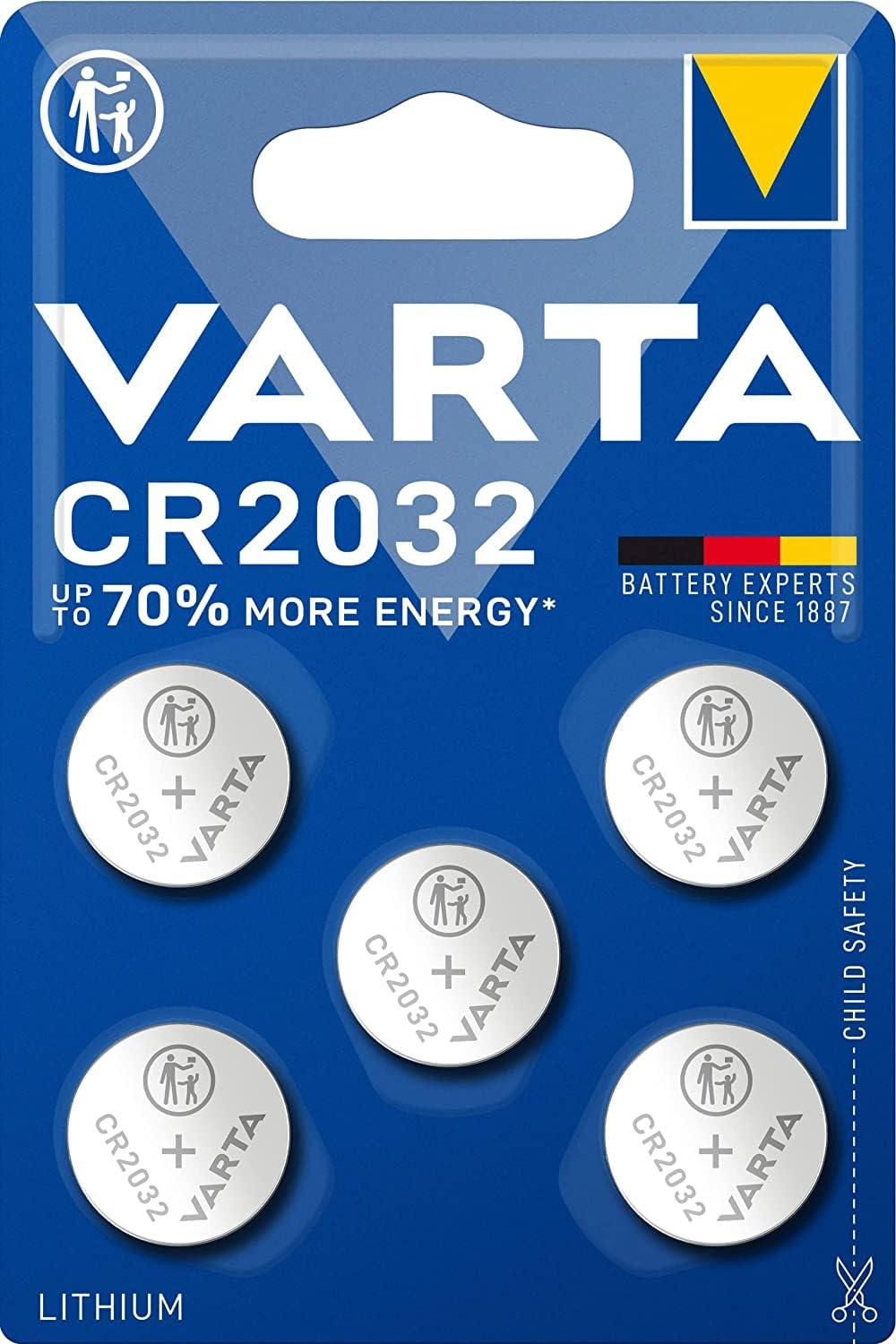 VARTA CR2032 liitium-nööpbatterid 5tk – stabiilne toide