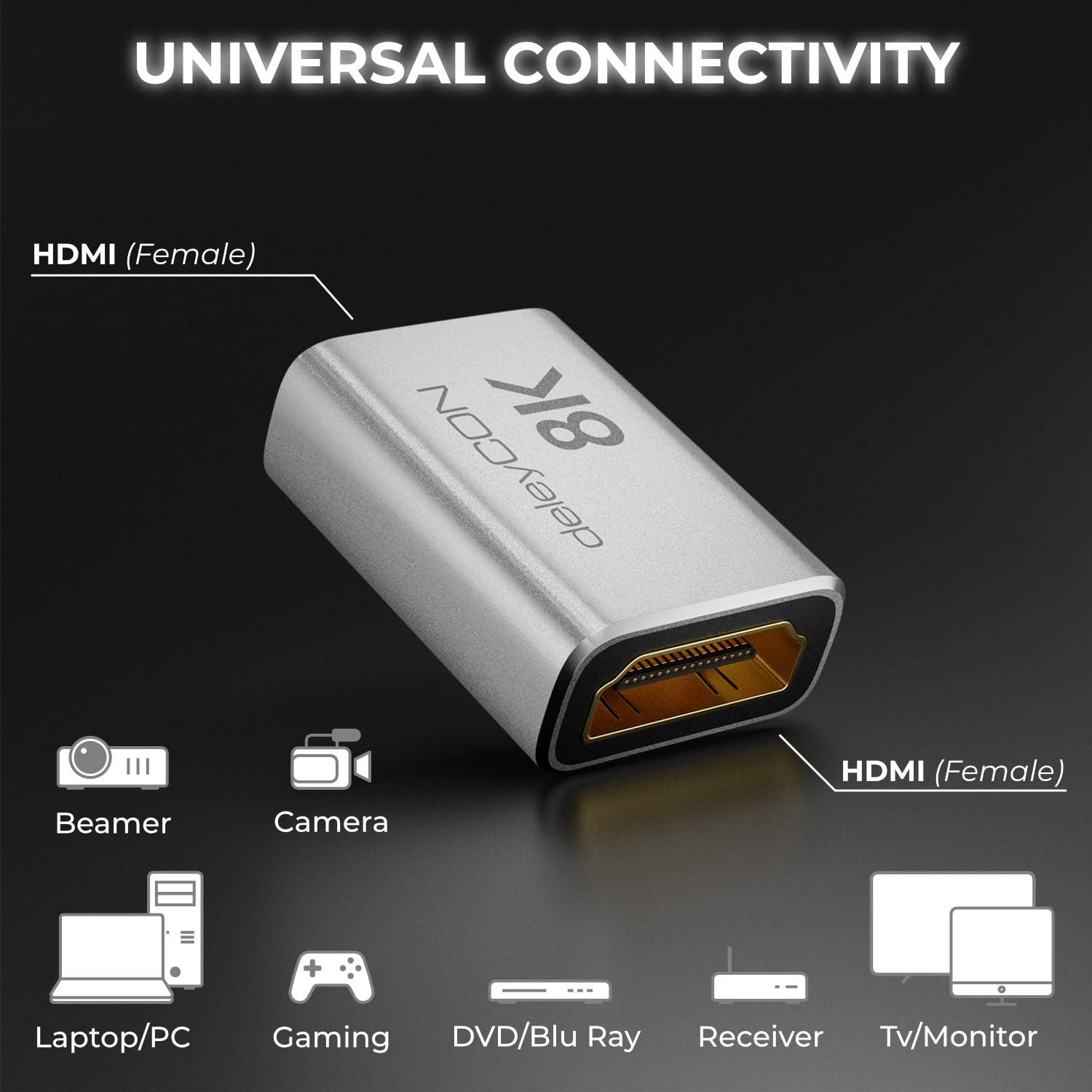 deleyCON alumiinium HDMI-adapter 8K kvaliteediga ja – detailne vaade