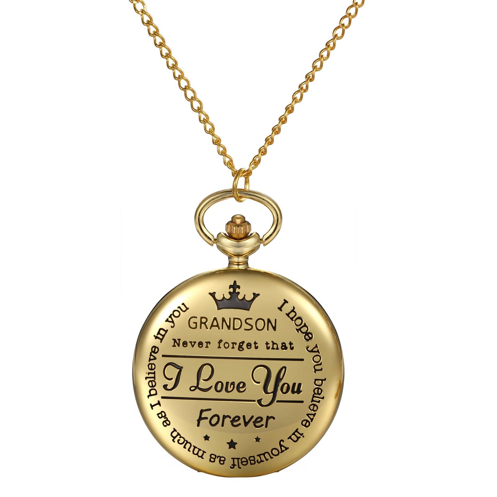 JewelryWe vintage kuldne taskukell-kaelakee isikupärase – detailne vaade