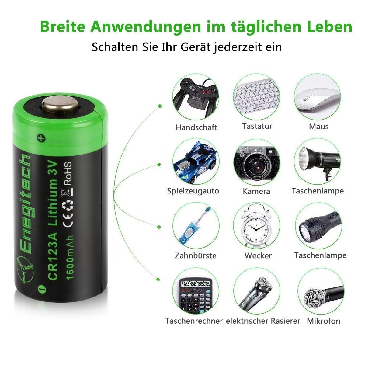 Enegitech CR123A 4 Pack elektroonika ja foto – detailne lähivaade