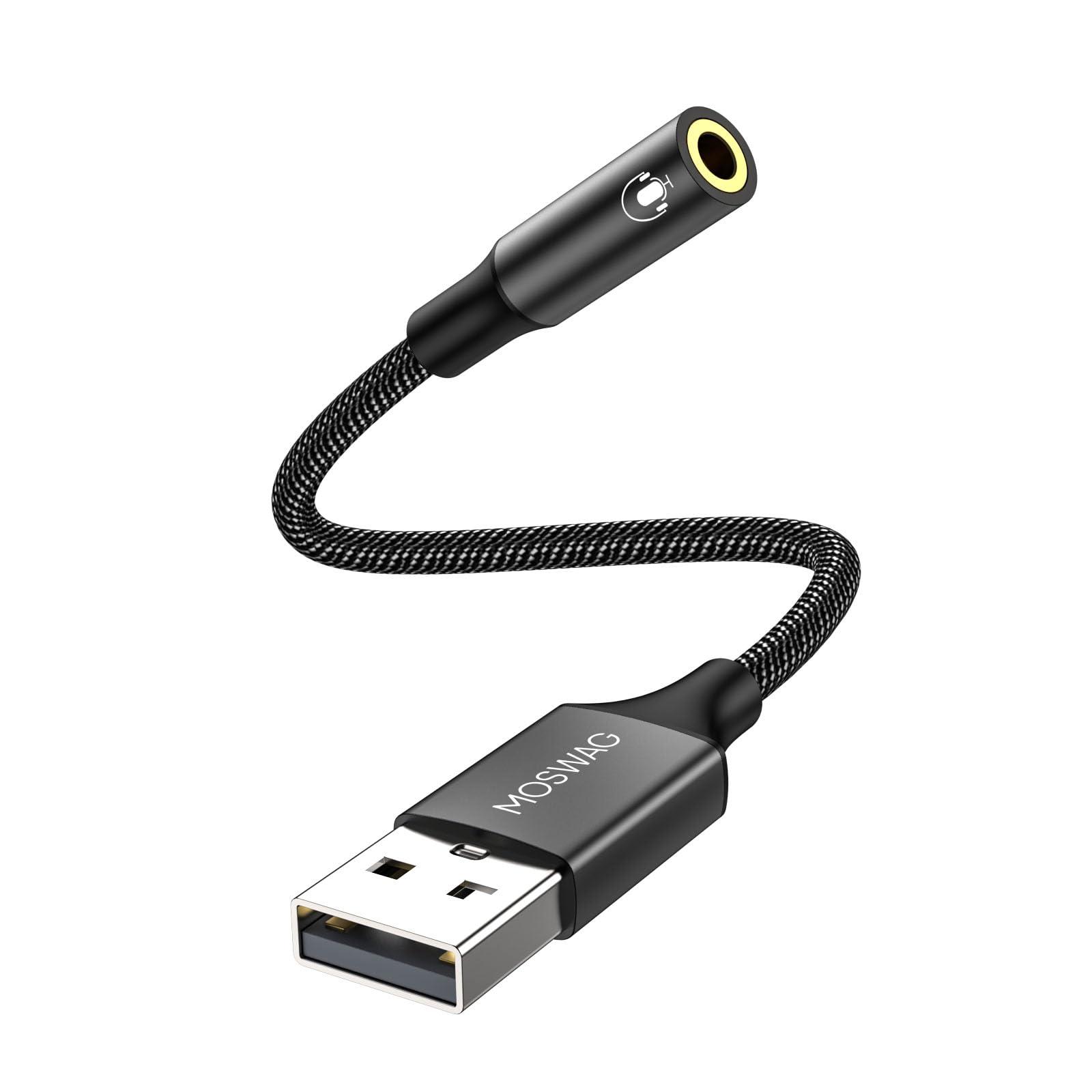 MOSWAG tugevast alumiiniumist USB–3,5 mm audioadapter