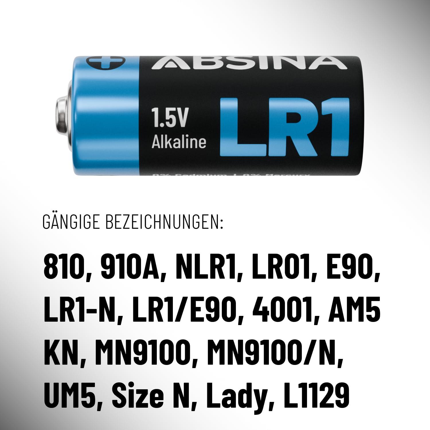 ABSINA alalisvoolu LR1 (N) patarei 1,5V — vastupidav ja lekkevaba – kasutusnäide