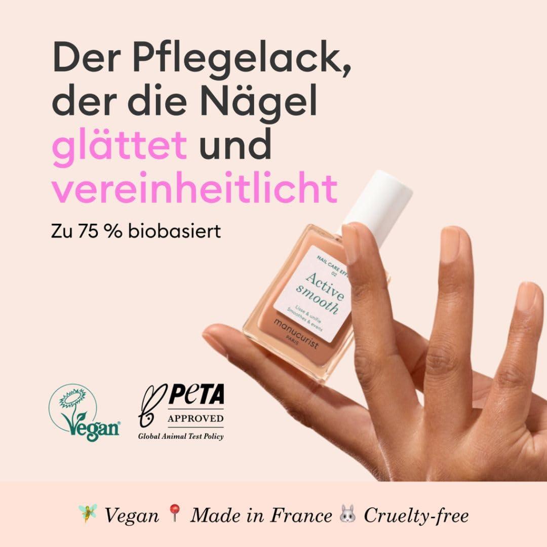 Manucurist hooldav ja siluv küünelakk – satin-beige toon – detailne vaade