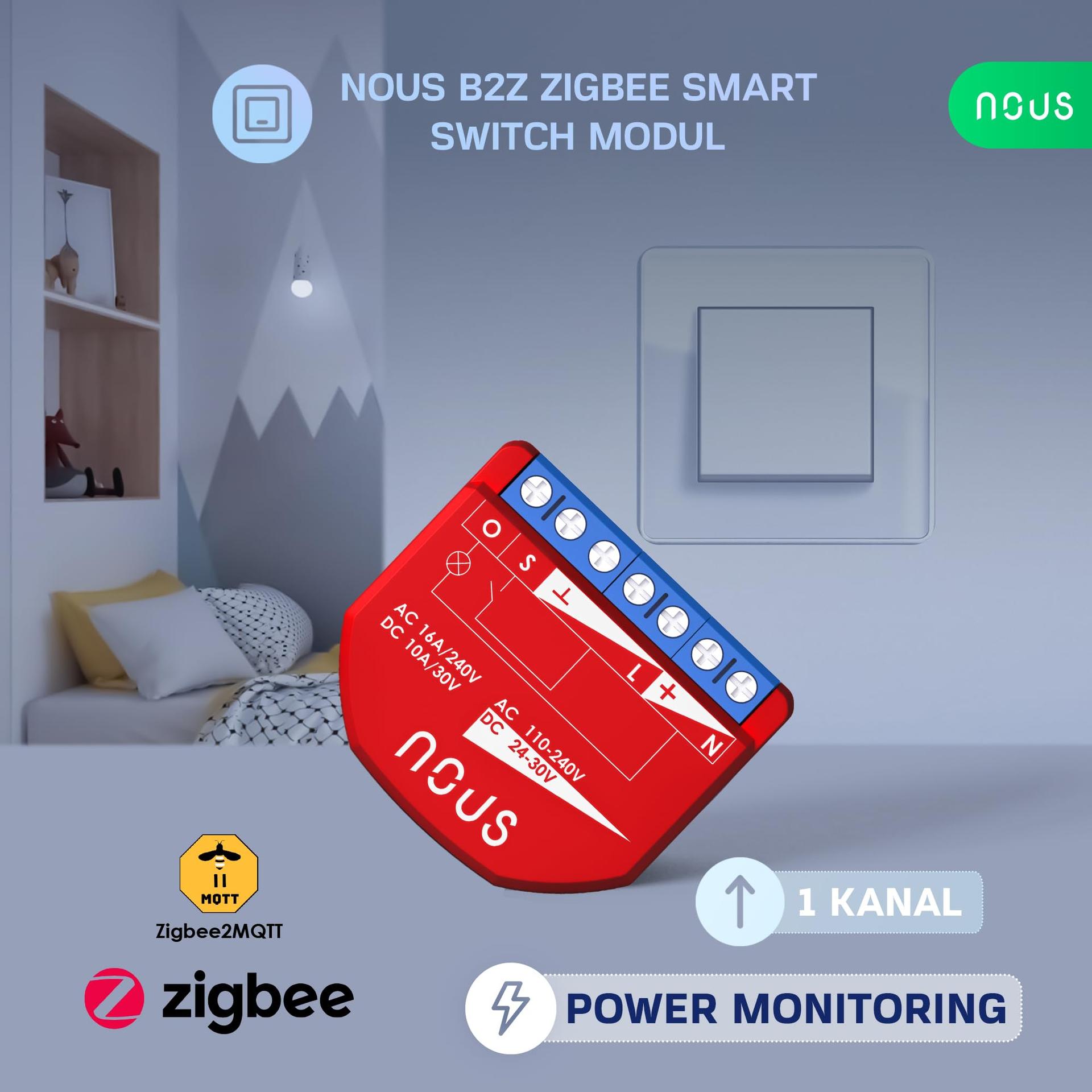 NOUS ZigBee nutikas lülitusmoodul koos energiakontrolliga – pilt 6