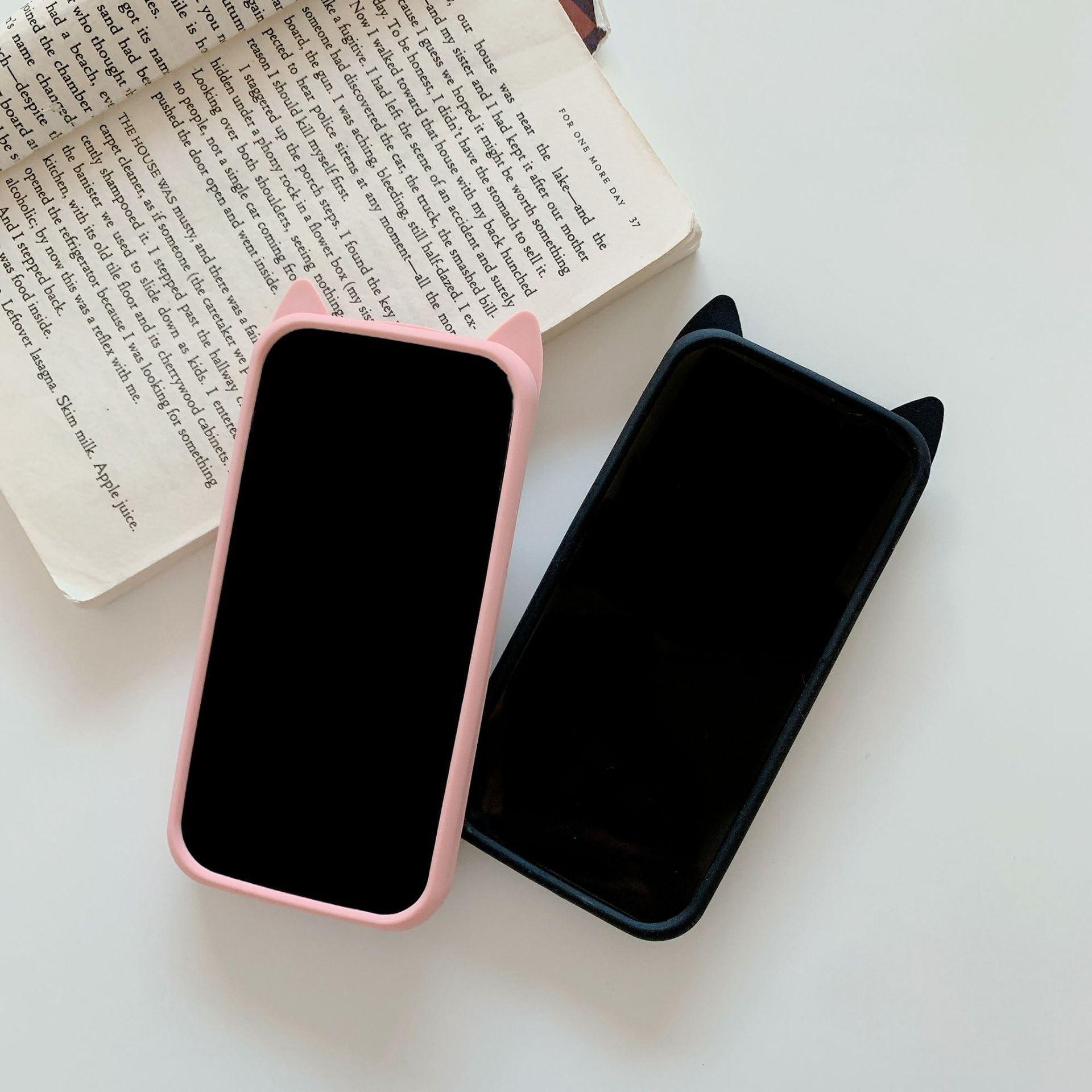 Asgens pehme silikoonkaitse iPhone 12/12 Pro – must kass – lisavaade