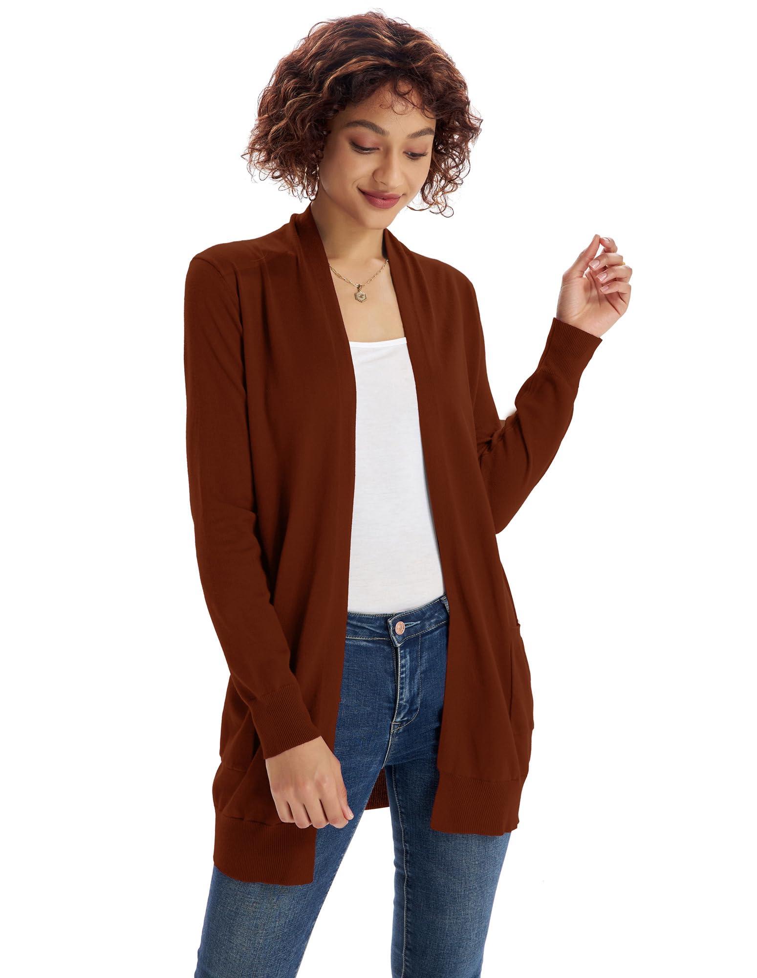 GRACE KARIN Dameen pikk kardigan taskutega S–3XL – lisavaade