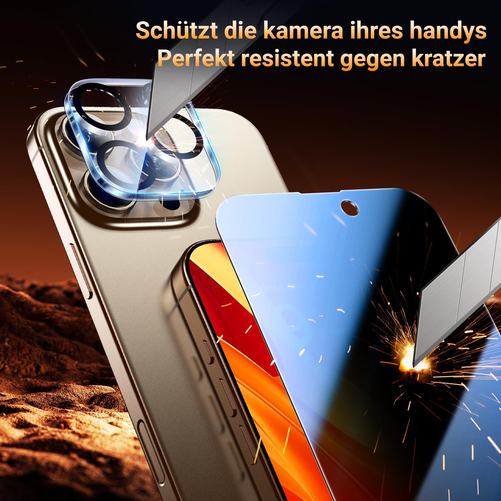 UniqueMe karastatud privaatsusklaas iPhone 16 Pro — 2+2 komplekt – lisavaade