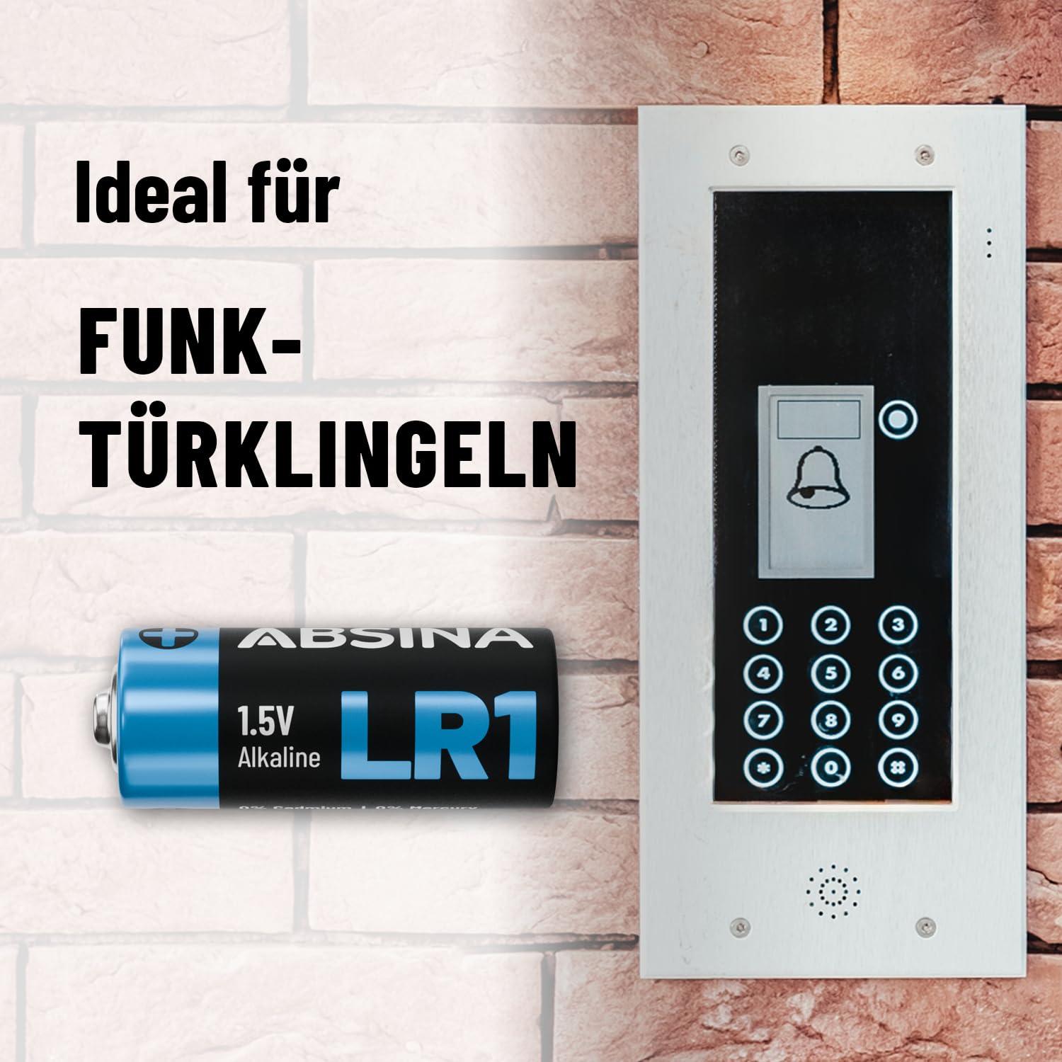 ABSINA alalisvoolu LR1 (N) patarei 1,5V — vastupidav ja lekkevaba – detailne vaade