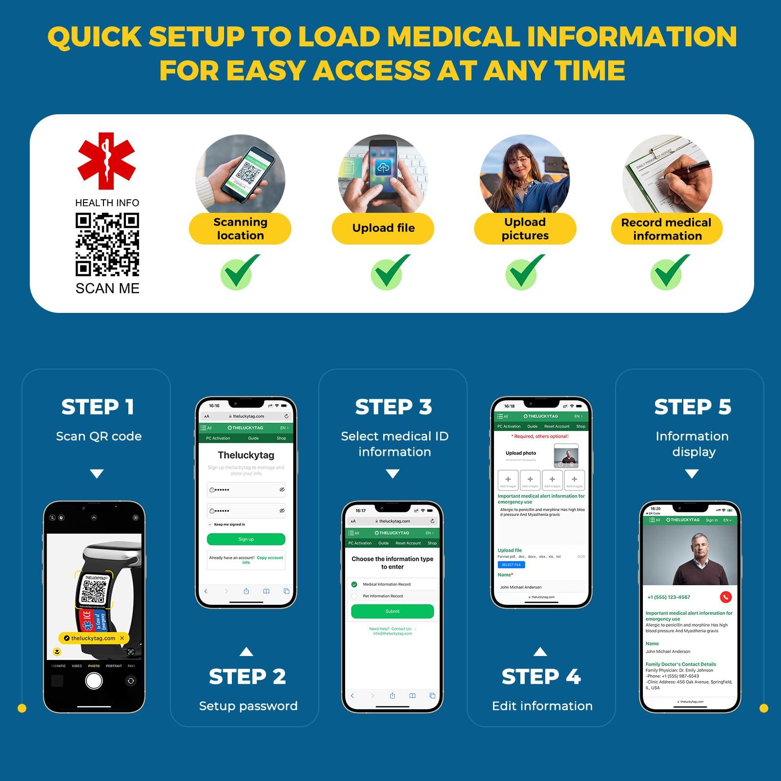 Theluckytag meditsiiniline QR-ID-ripats sportimiseks ja – lisavaade