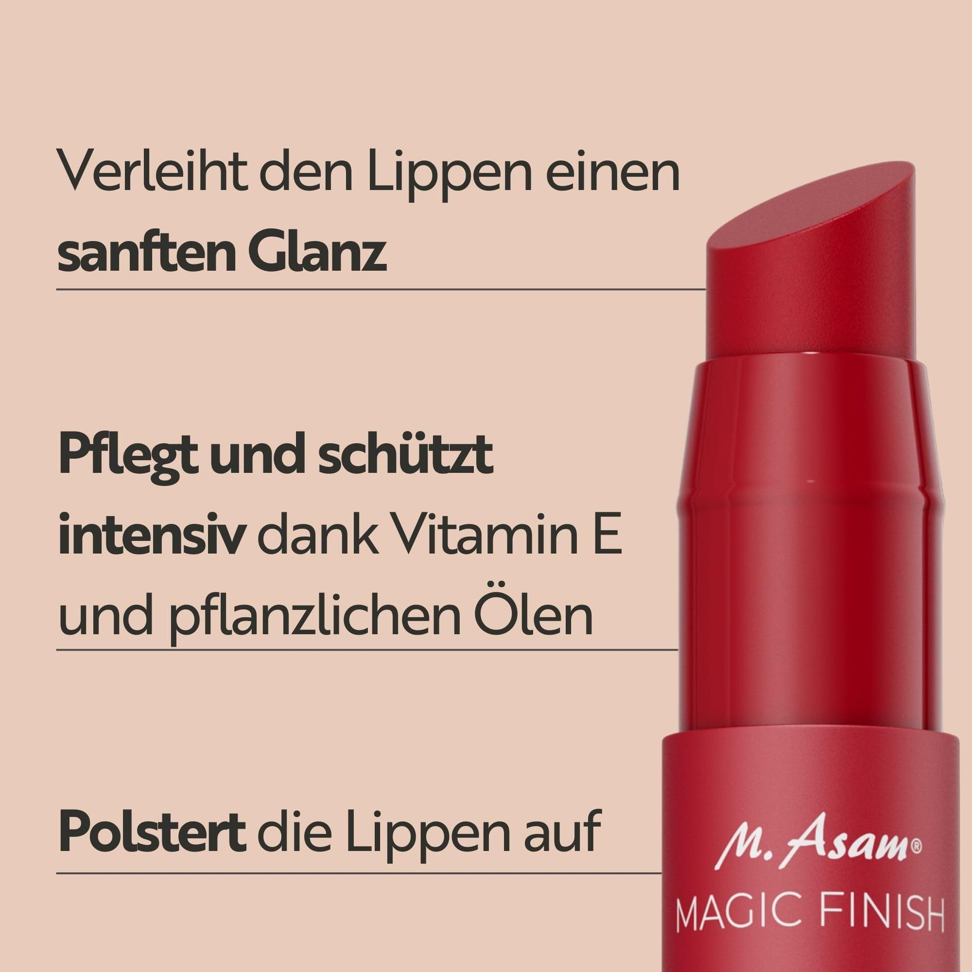 M. Asam niisutav ja volüümi andev huulebalsam Vintage Cherry – detailne vaade
