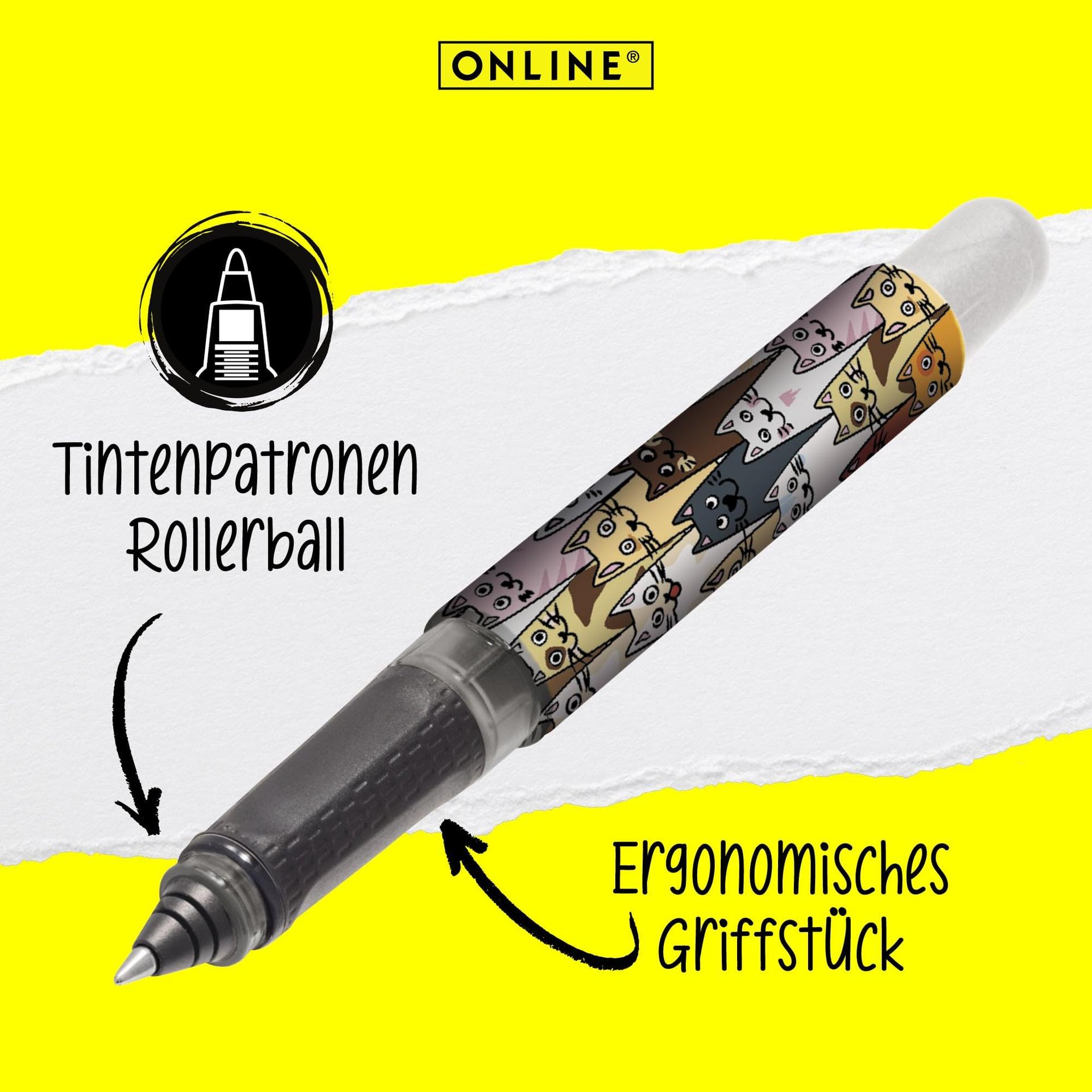 Online ergonoomiline tintroller – pehme käepide ja kassimuster – detailne vaade