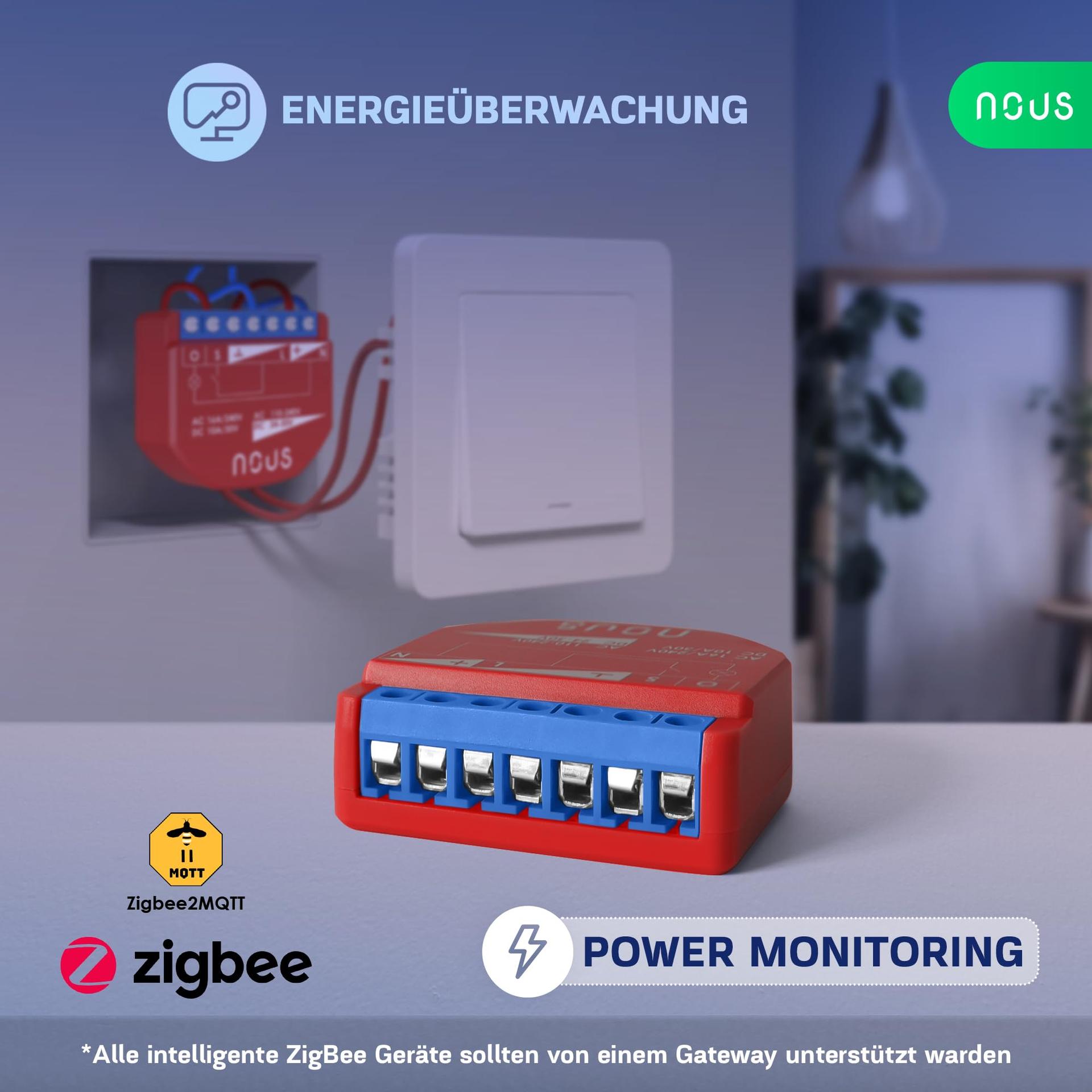 NOUS ZigBee nutikas lülitusmoodul koos energiakontrolliga – pilt 7