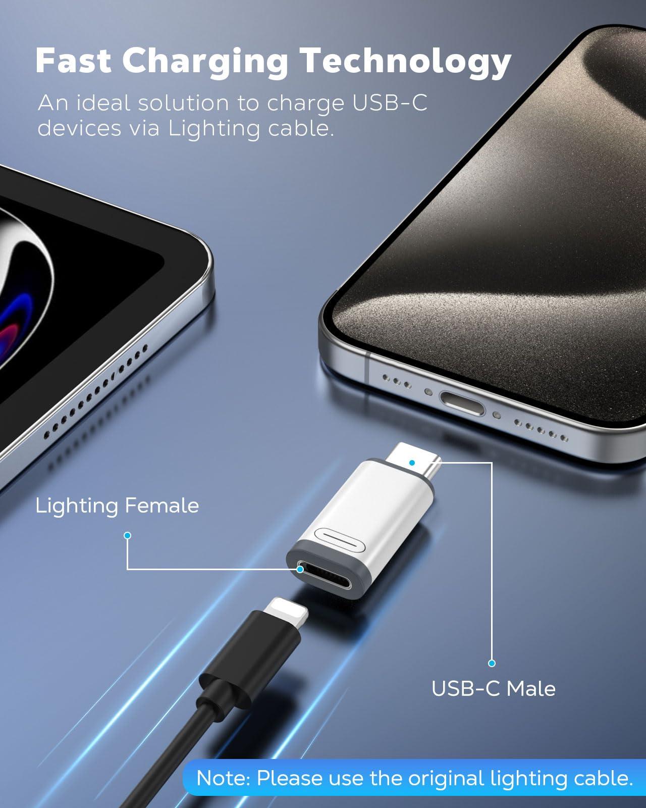 MoKo vastupidav Lightning–USB-C adapter reisiks ja koduseks – pakend ja tarvikud