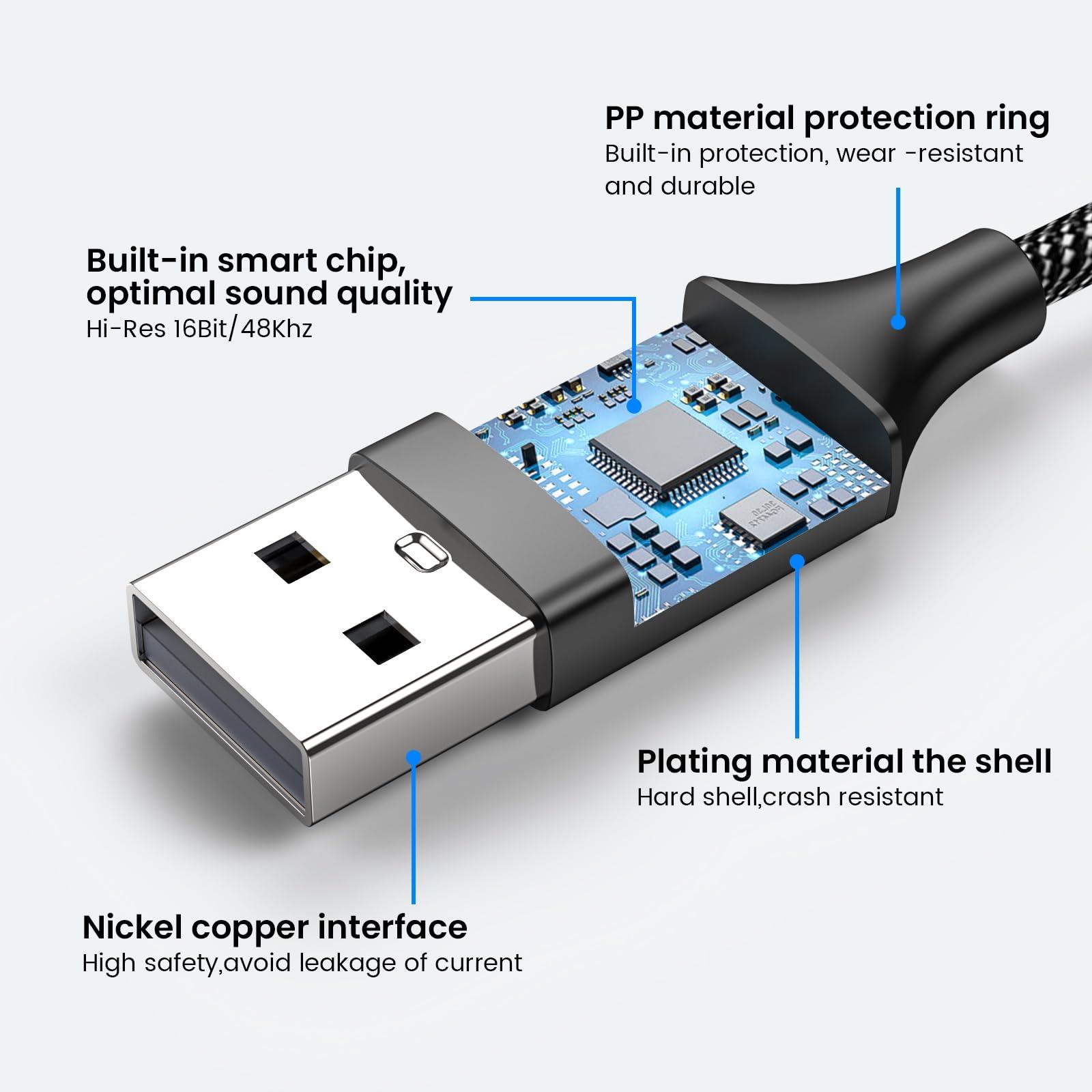 MOSWAG tugevast alumiiniumist USB–3,5 mm audioadapter – pilt 6