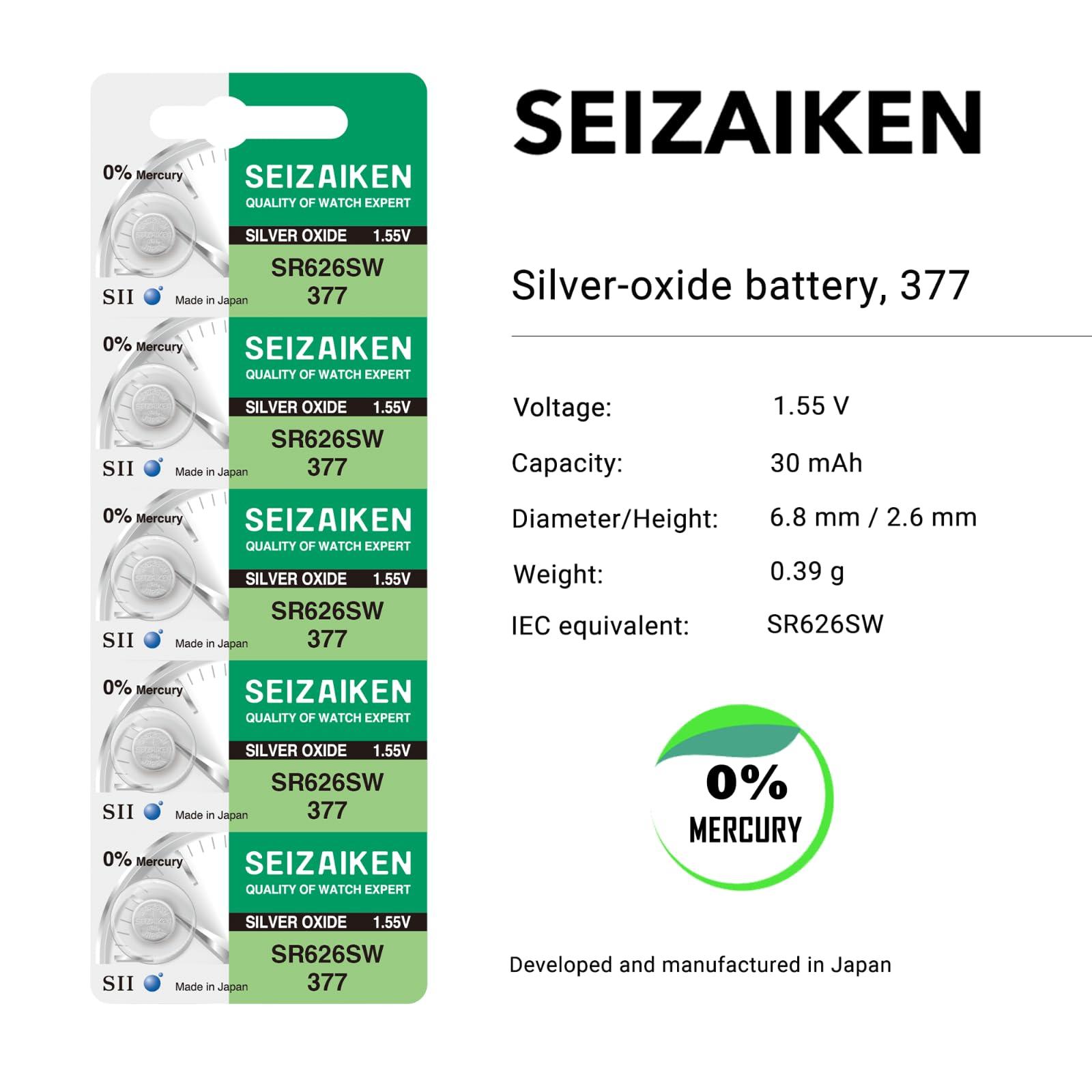SEIZAIKEN kvaliteetne Silberoxid patarei kelladele ja seadmetele – detailne vaade