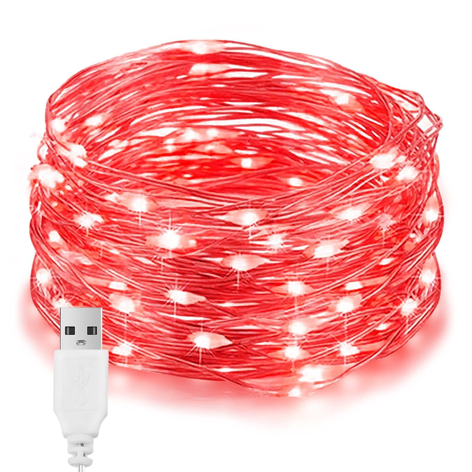 EvaStary punane 10 m LED-valguste rida – romantiline deko