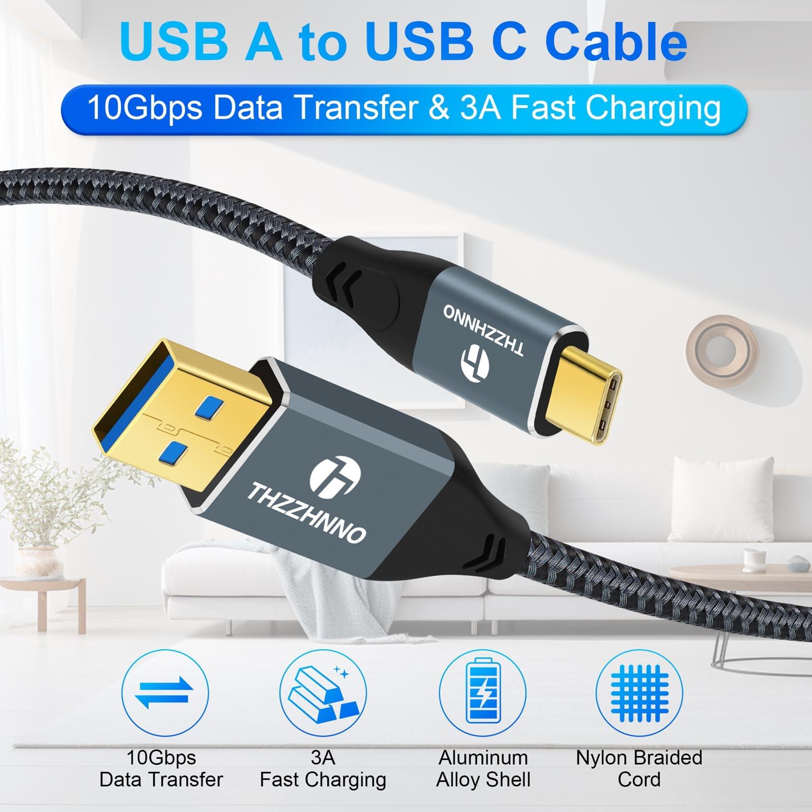 Thzzhnno vastupidav USB-A kuni USB-C kaabel — kiire andmeedastus – lisavaade