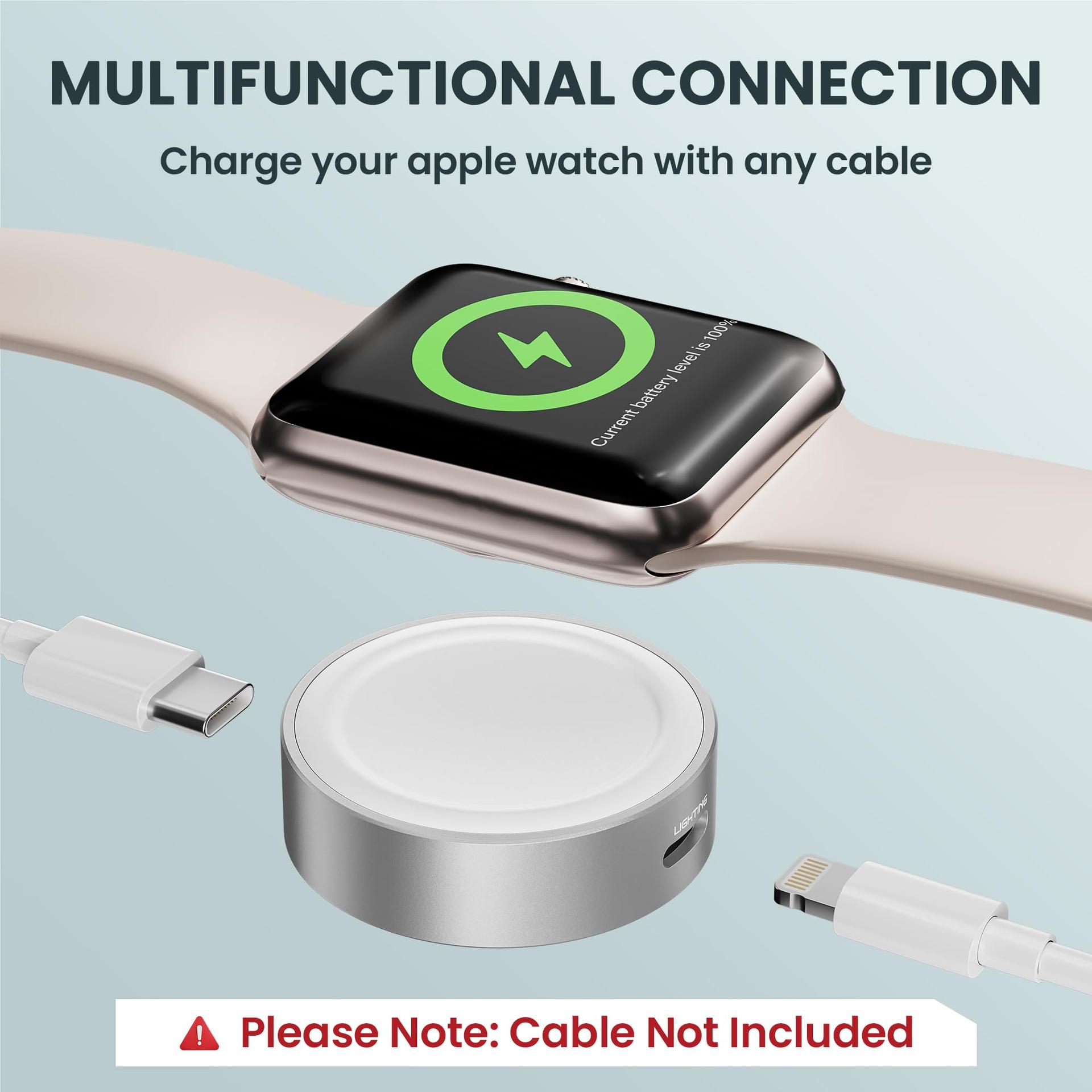 RUXELY alumiiniumist magnetlaadija Apple Watchile — kompaktne – detailne vaade
